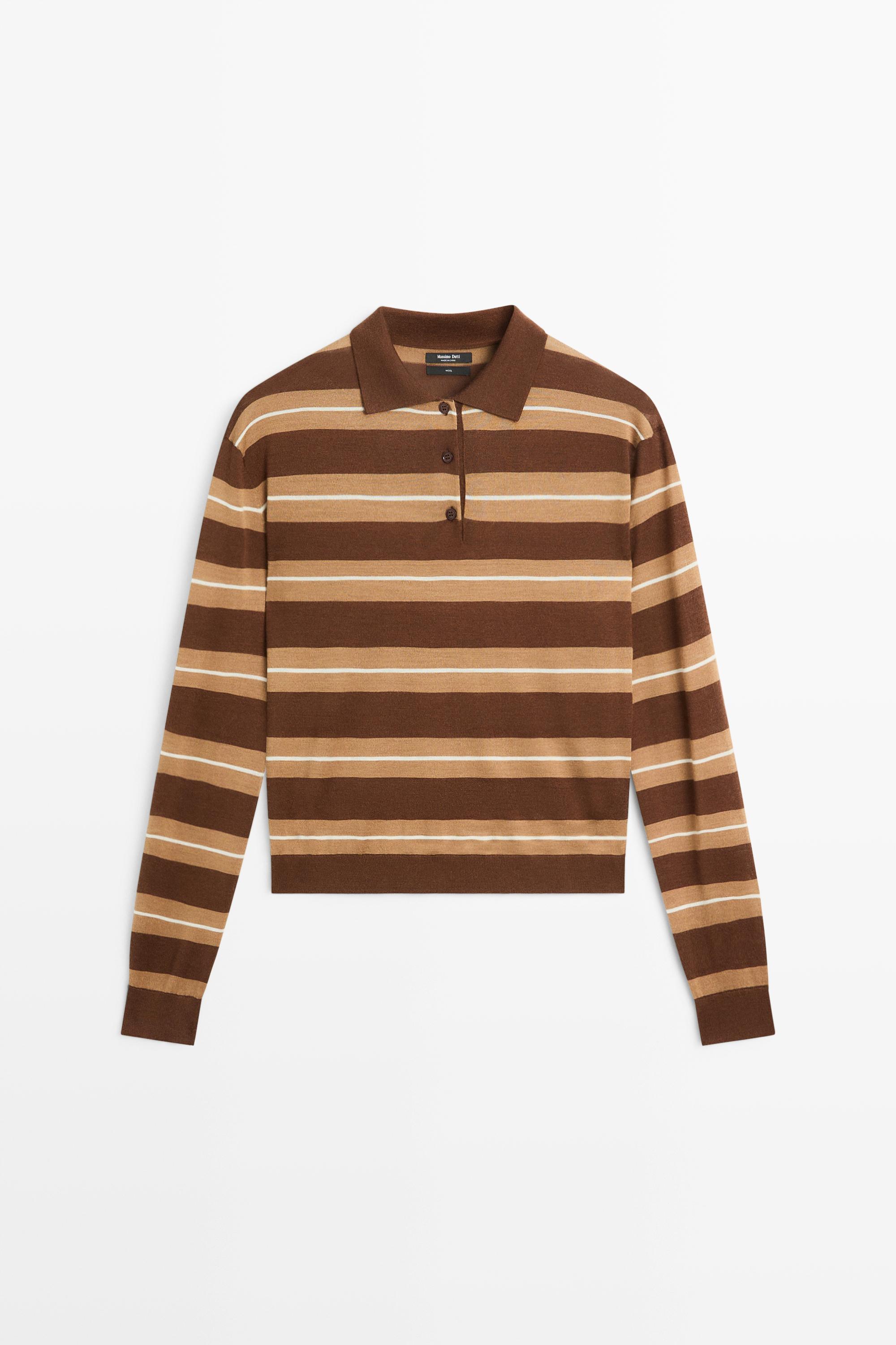 Striped polo sweater Toffee