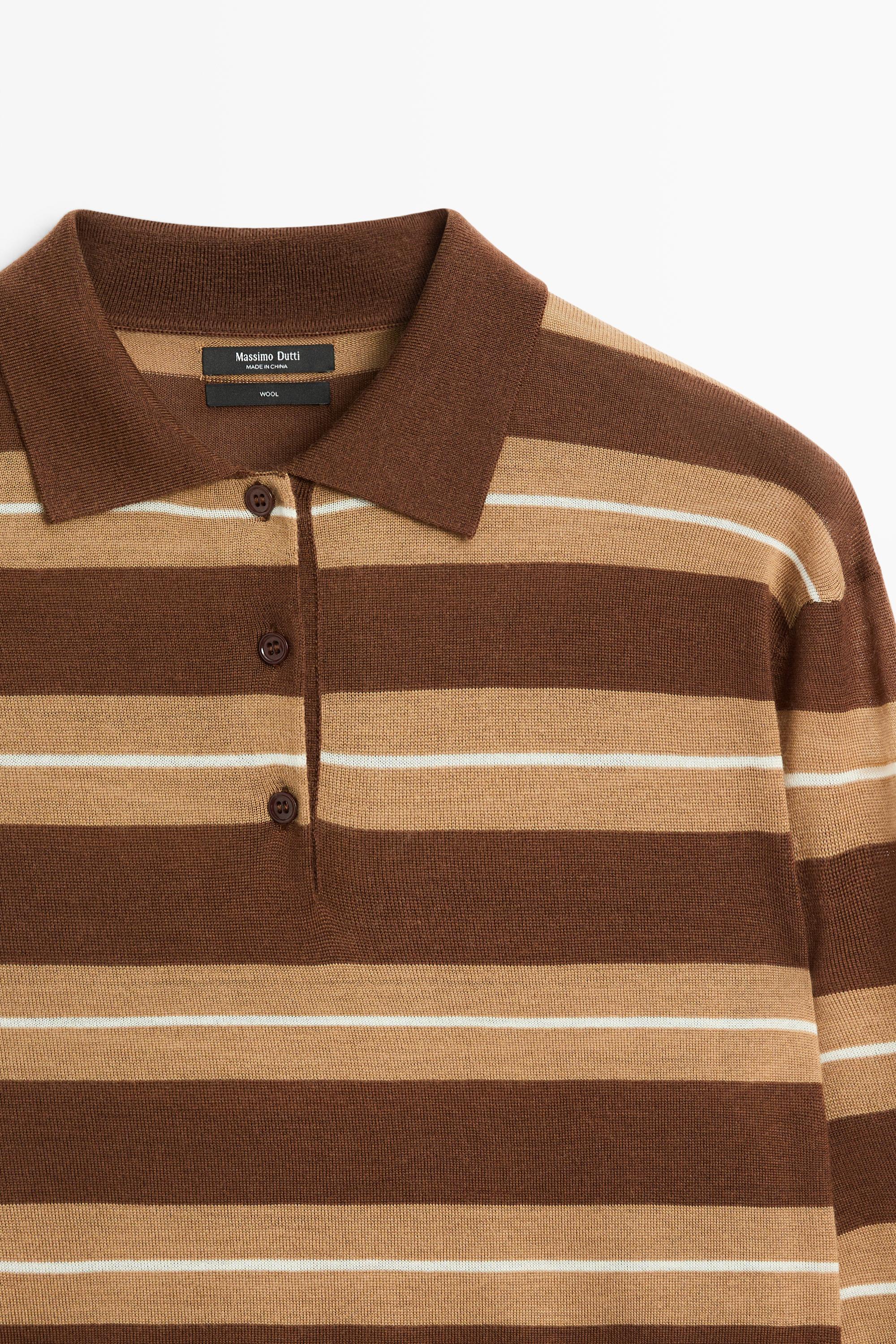 Striped polo sweater Toffee