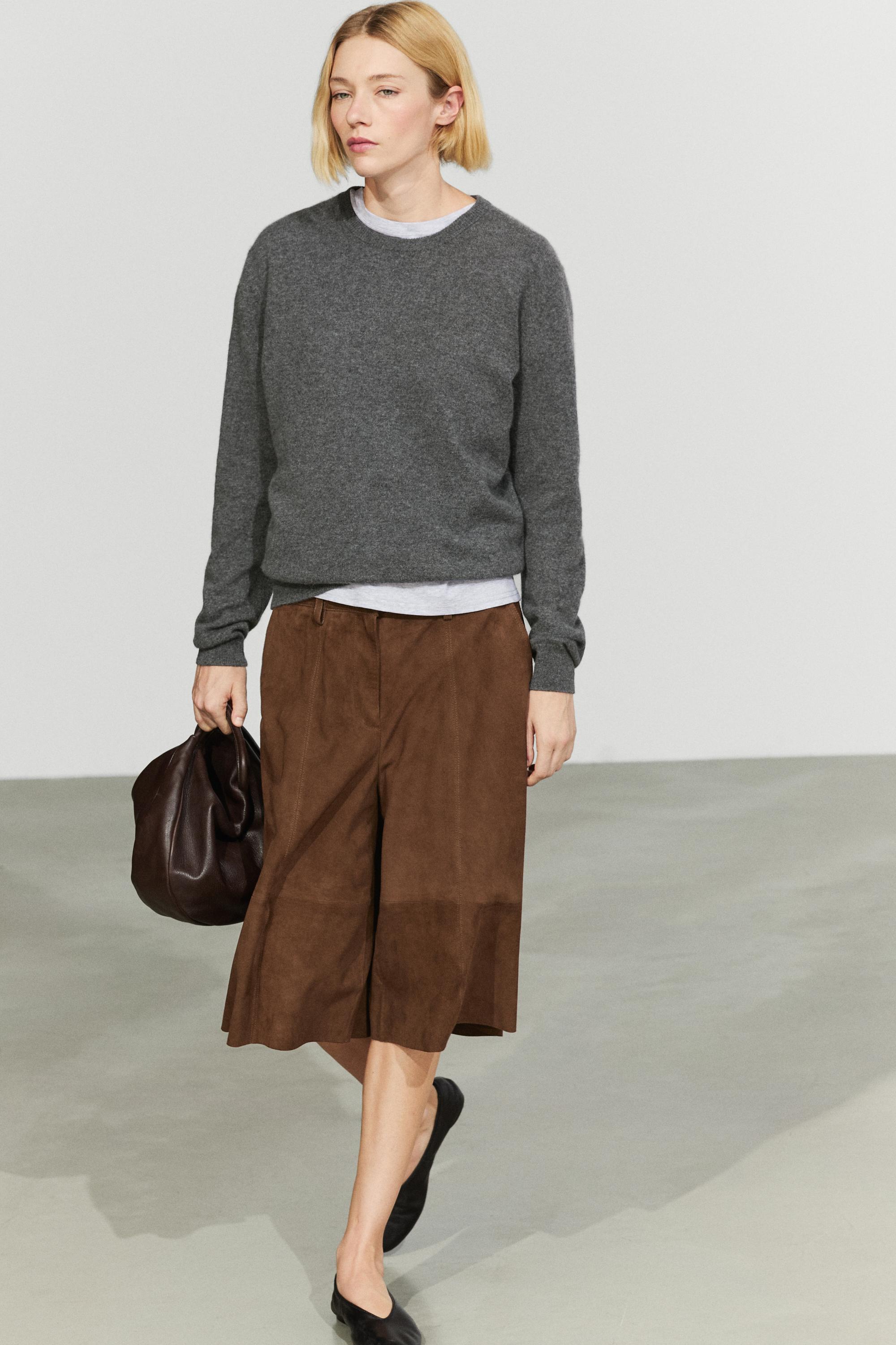 100% cashmere long sleeve sweater Grey