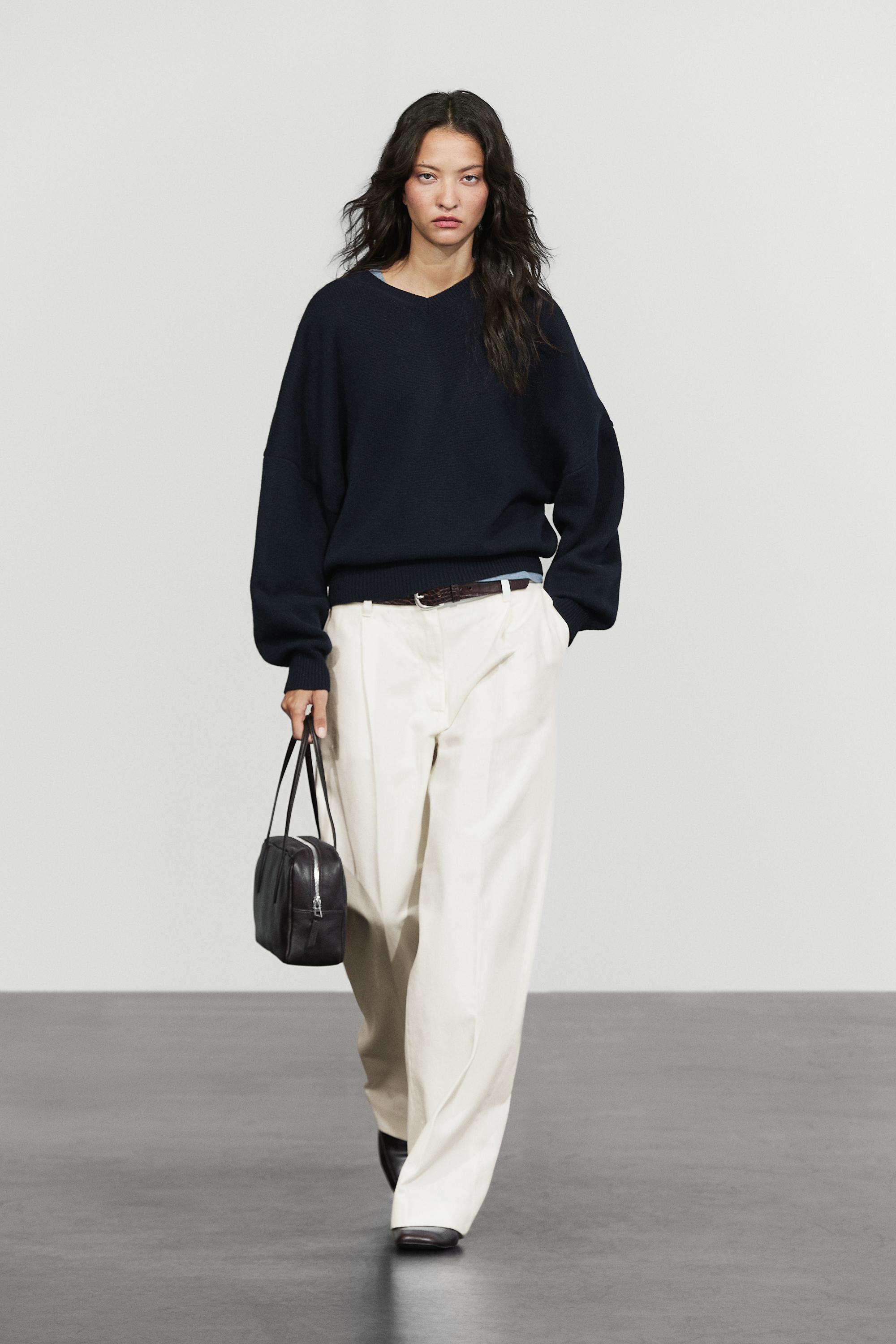 100% wool oversize knit sweater Dark Blue