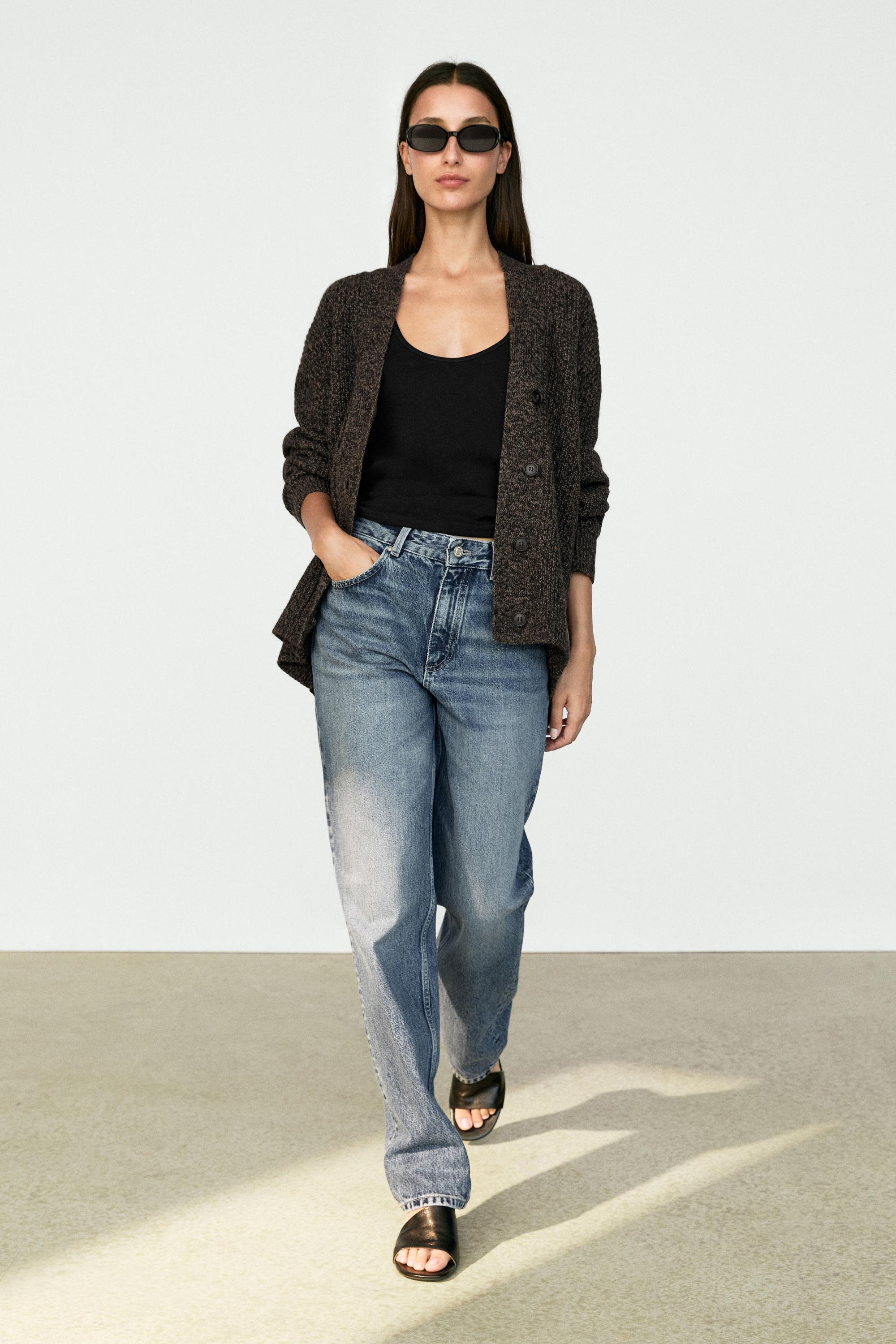 100% cashmere V-neck knit cardigan Mole Brown