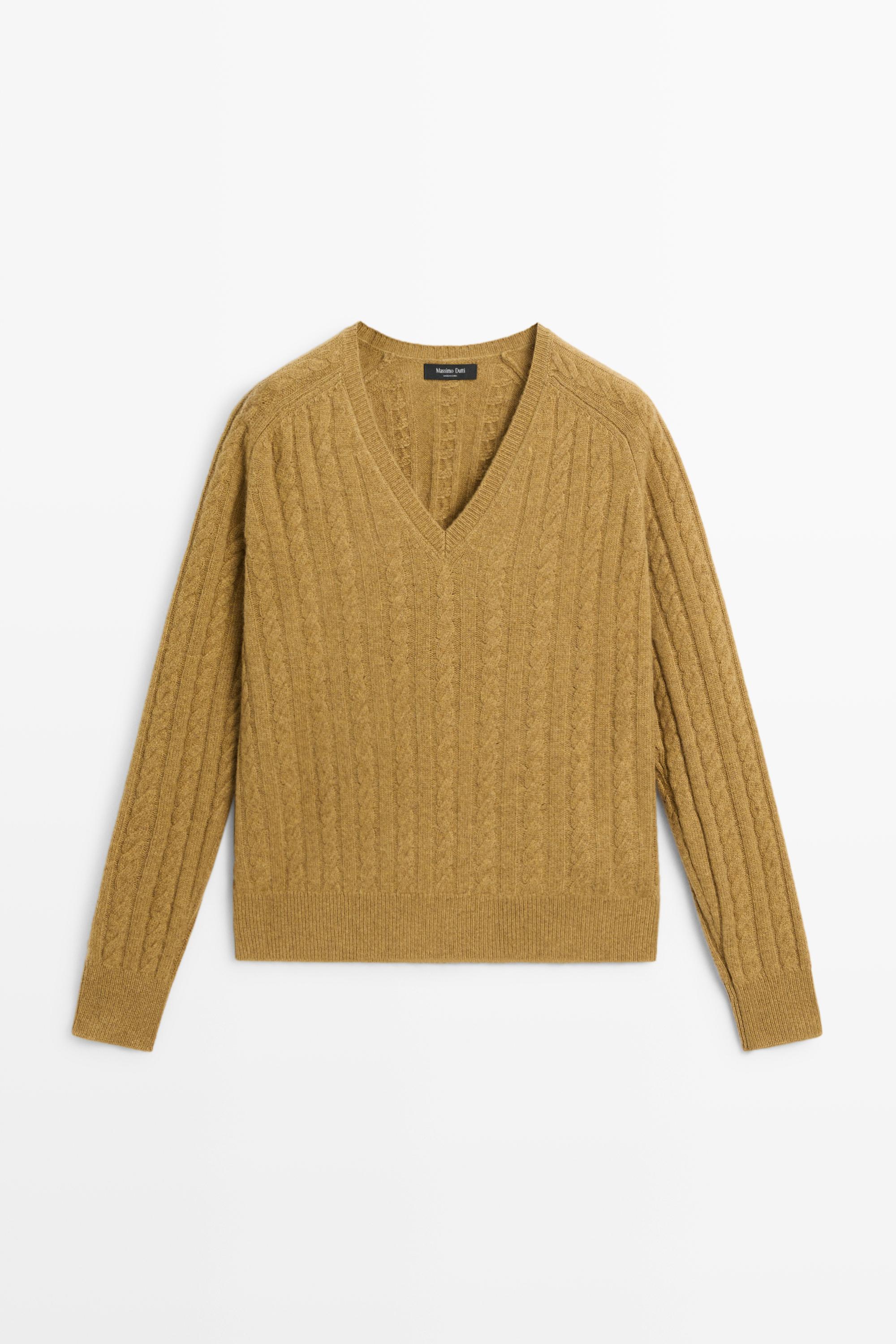 Wool blend cable-knit sweater Oil