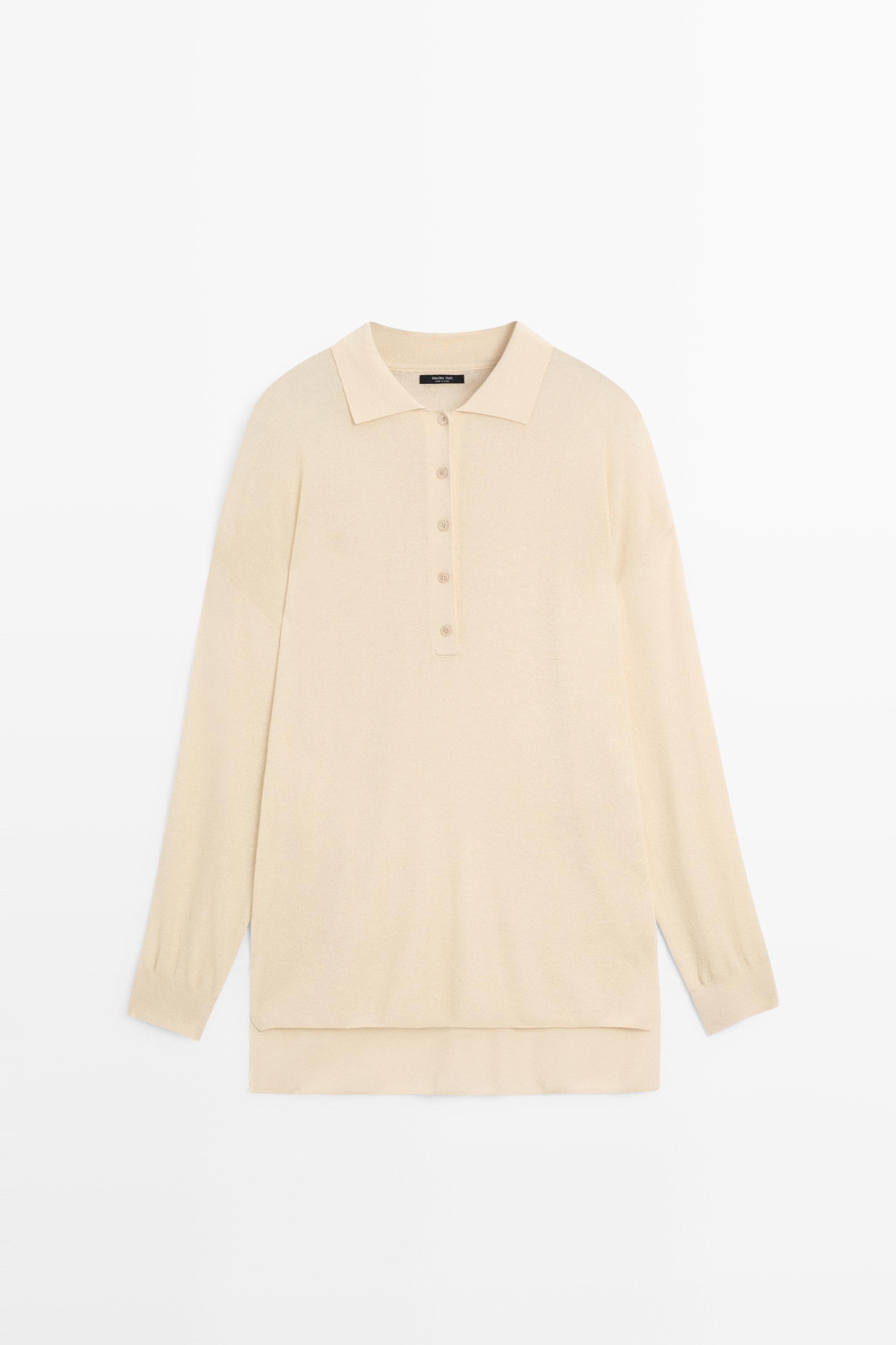 Polo collar sweater Ivory
