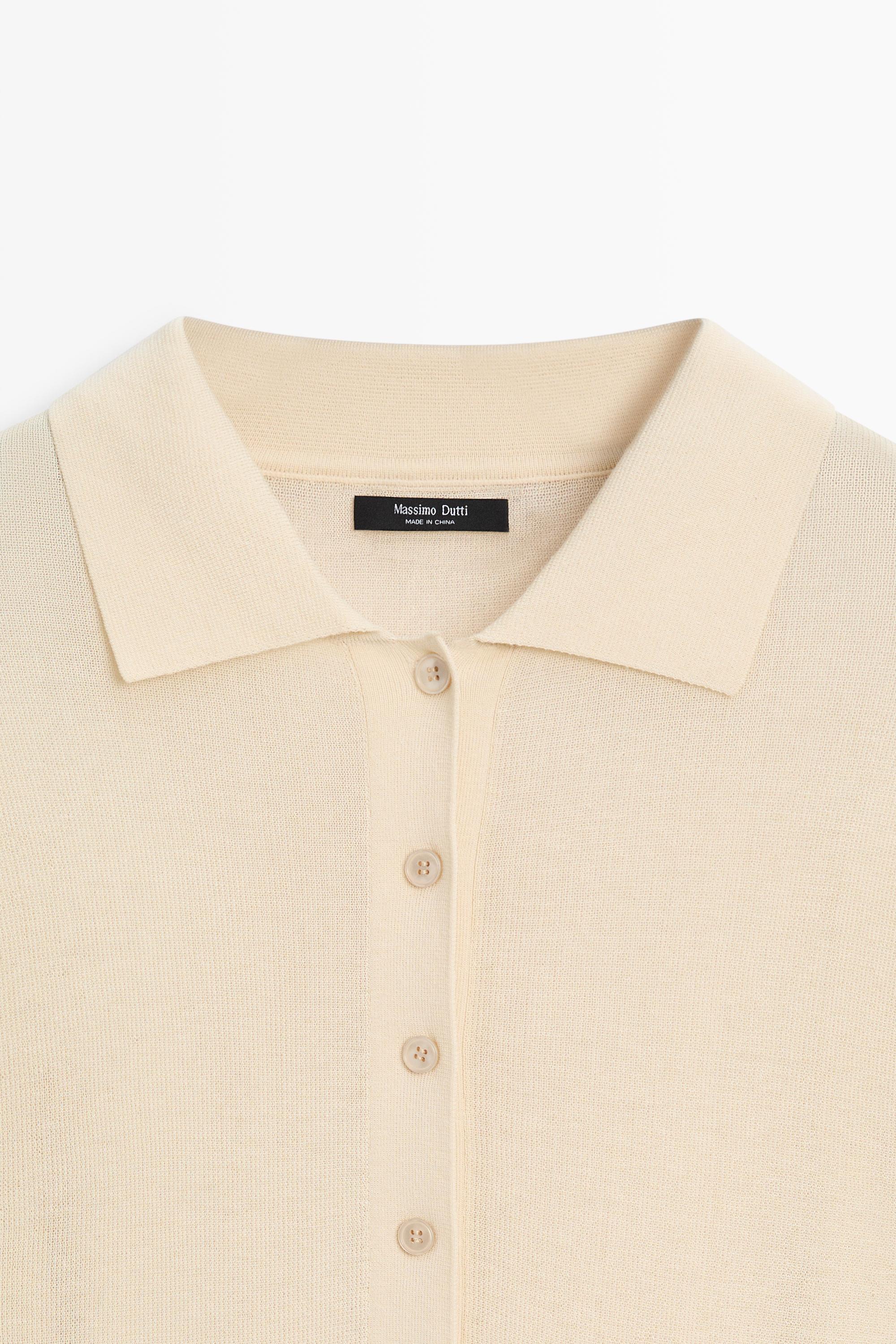 Polo collar sweater Ivory