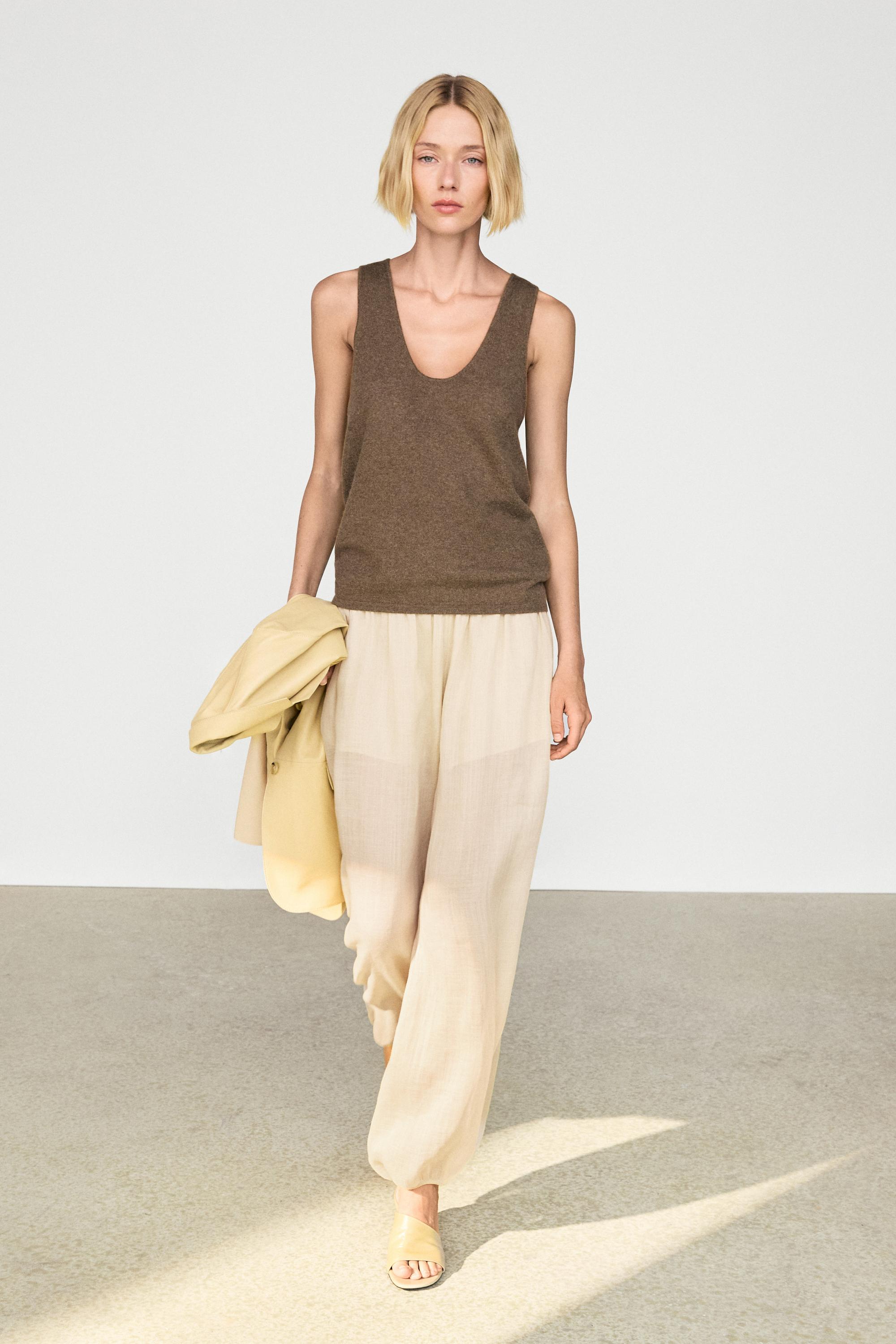 100% Cashmere Knit Top Toffee