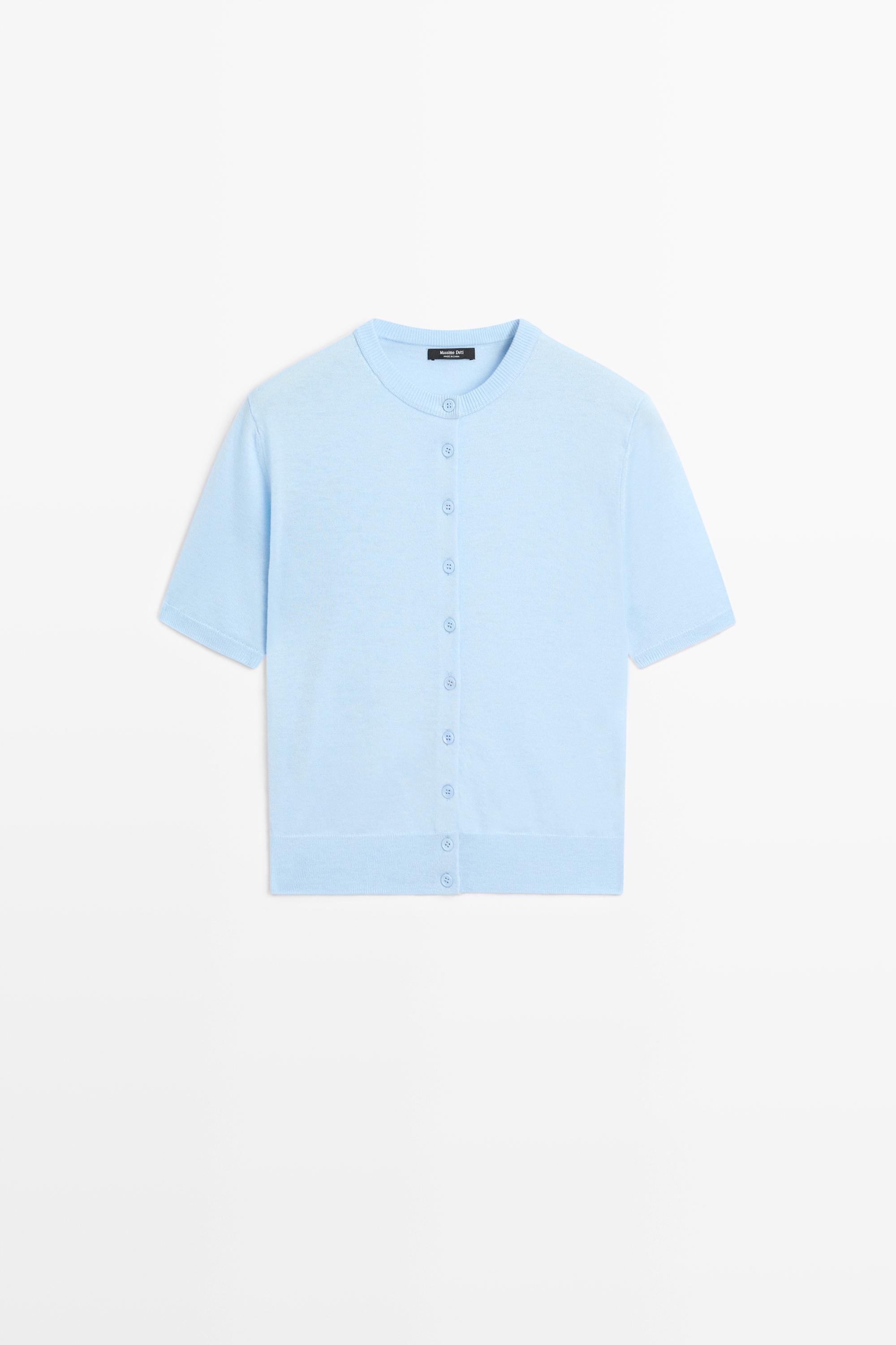 Short sleeve cardigan Sky Blue