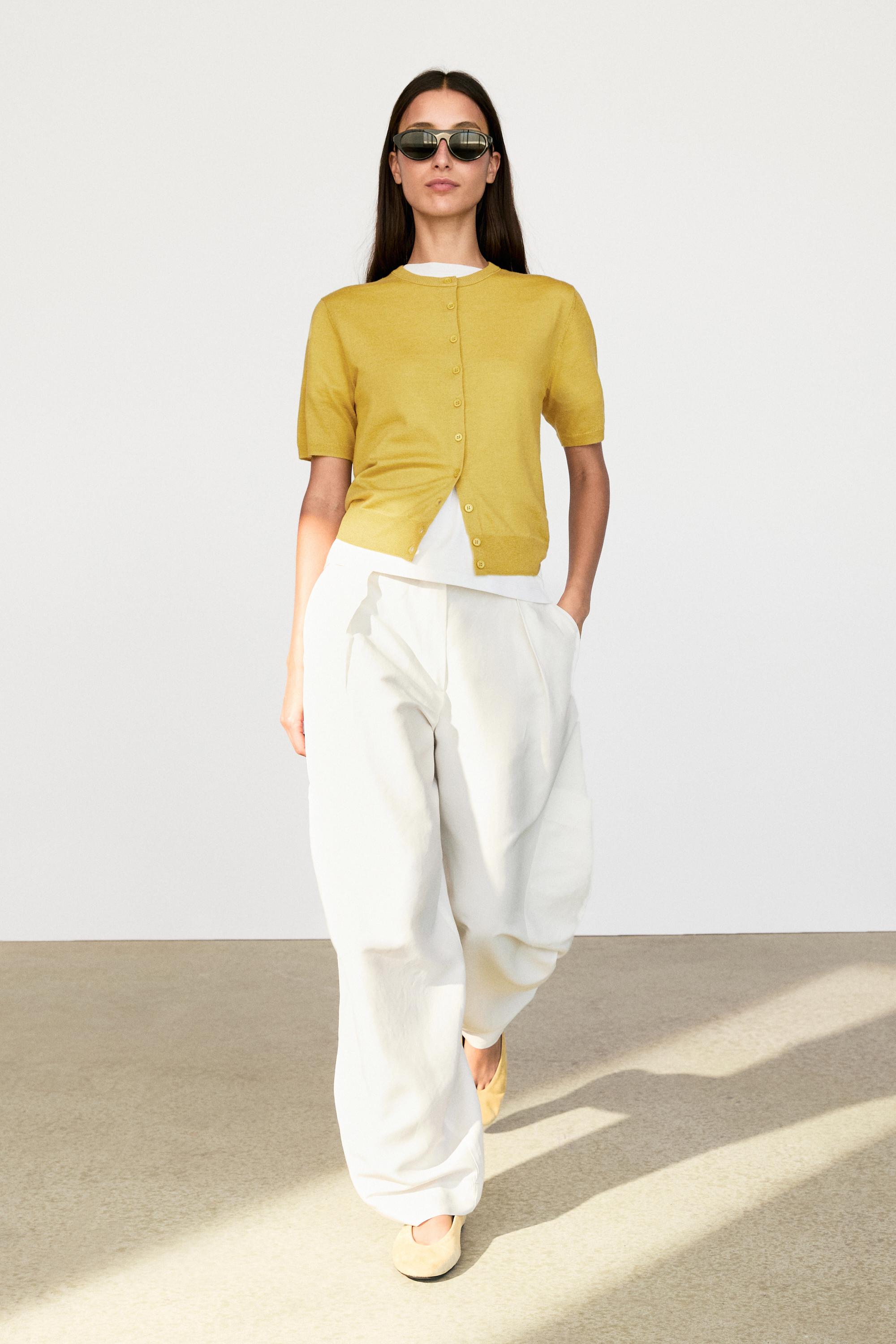Short sleeve cardigan Lime
