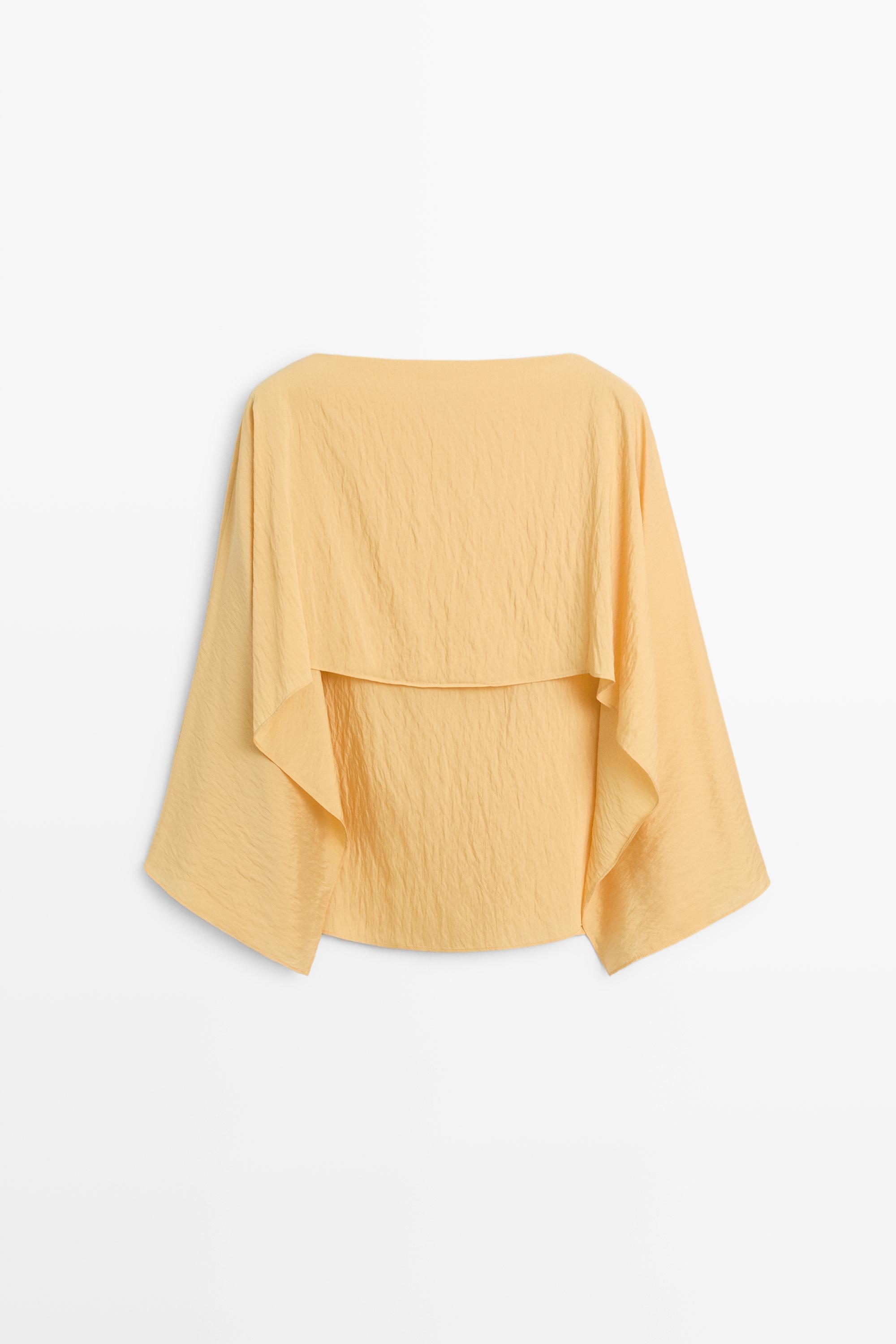 Flowing cape-style blouse Yellow