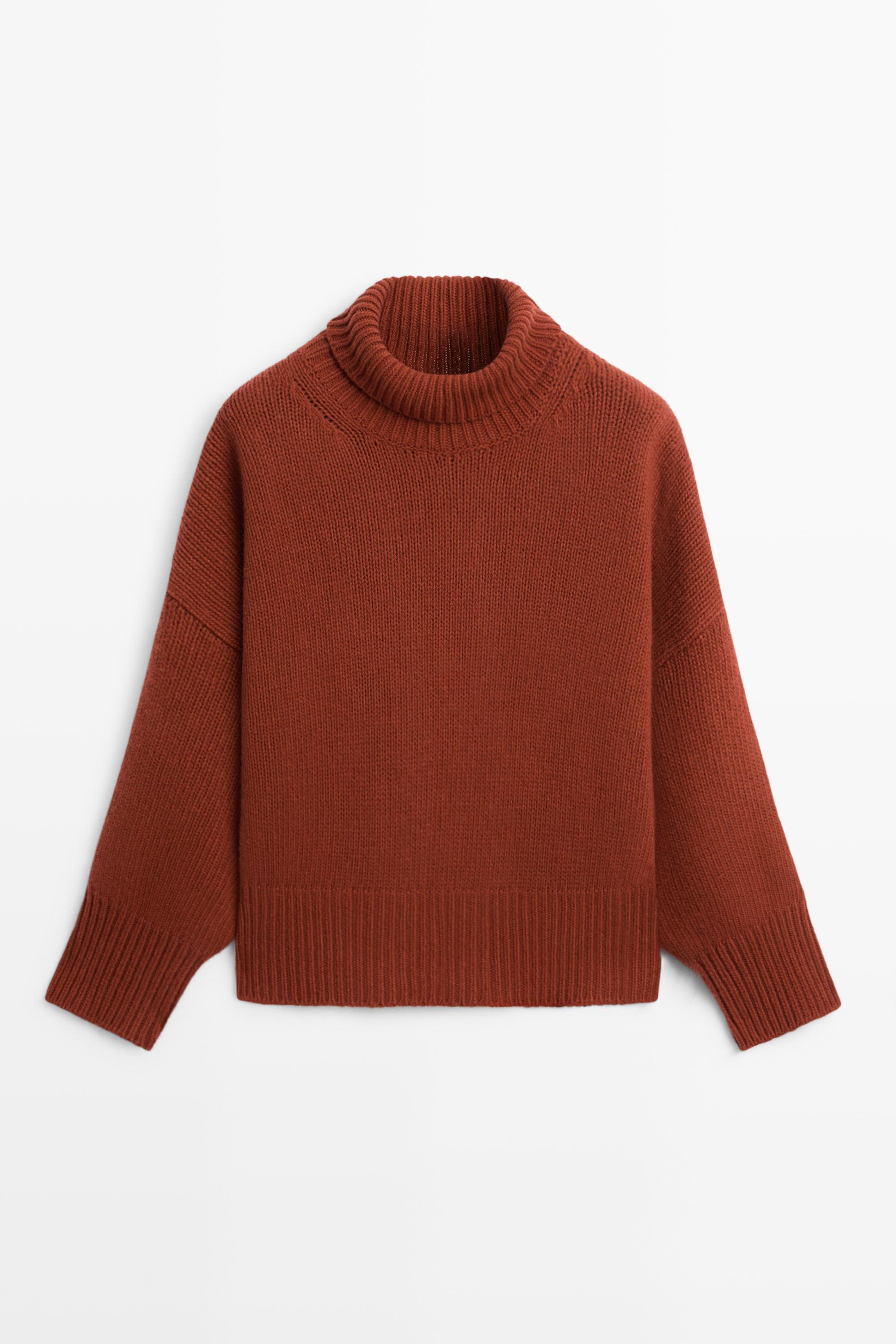 100% wool oversize knit sweater Burnt Orange