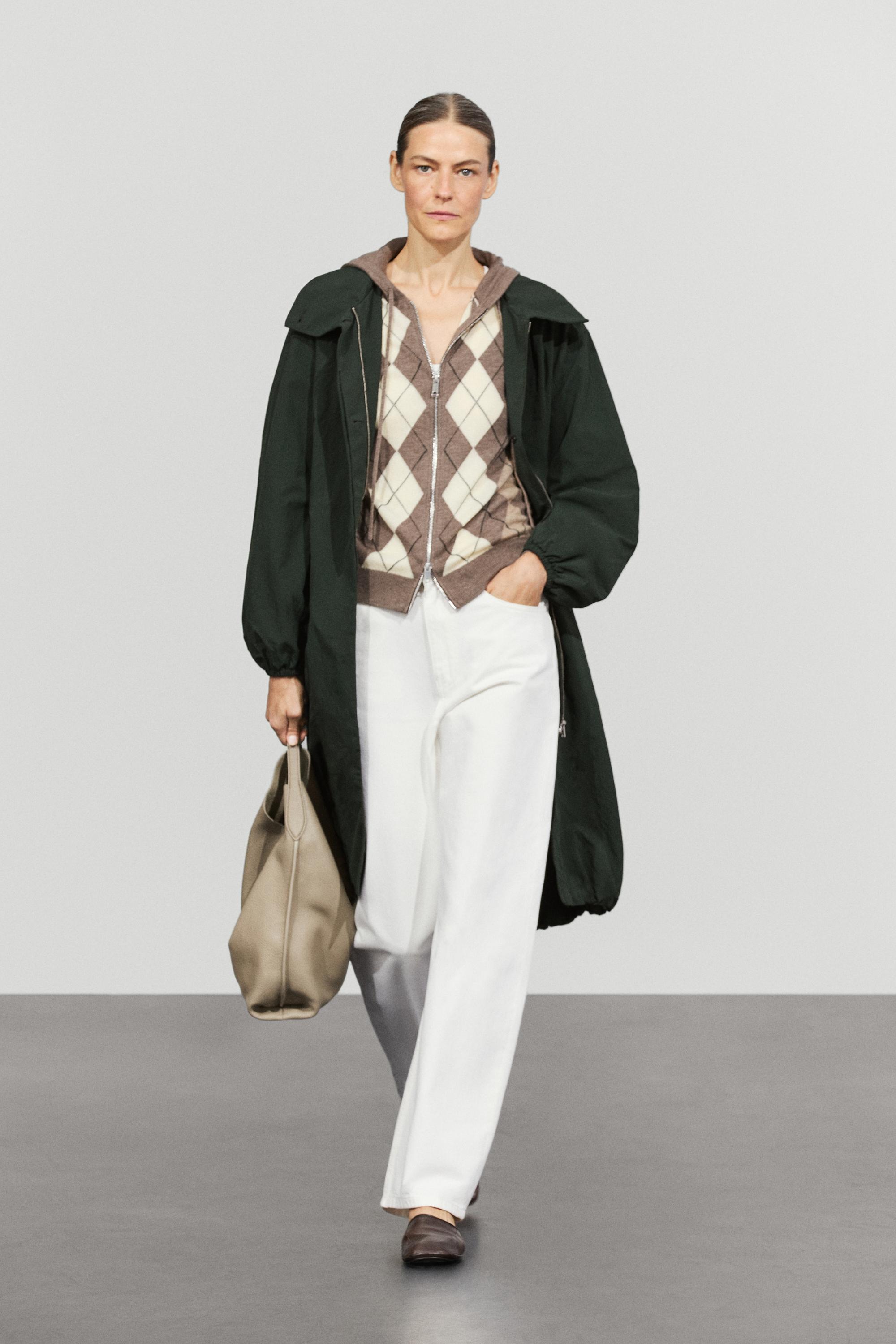 Hooded zip-up knit cardigan Taupe Grey