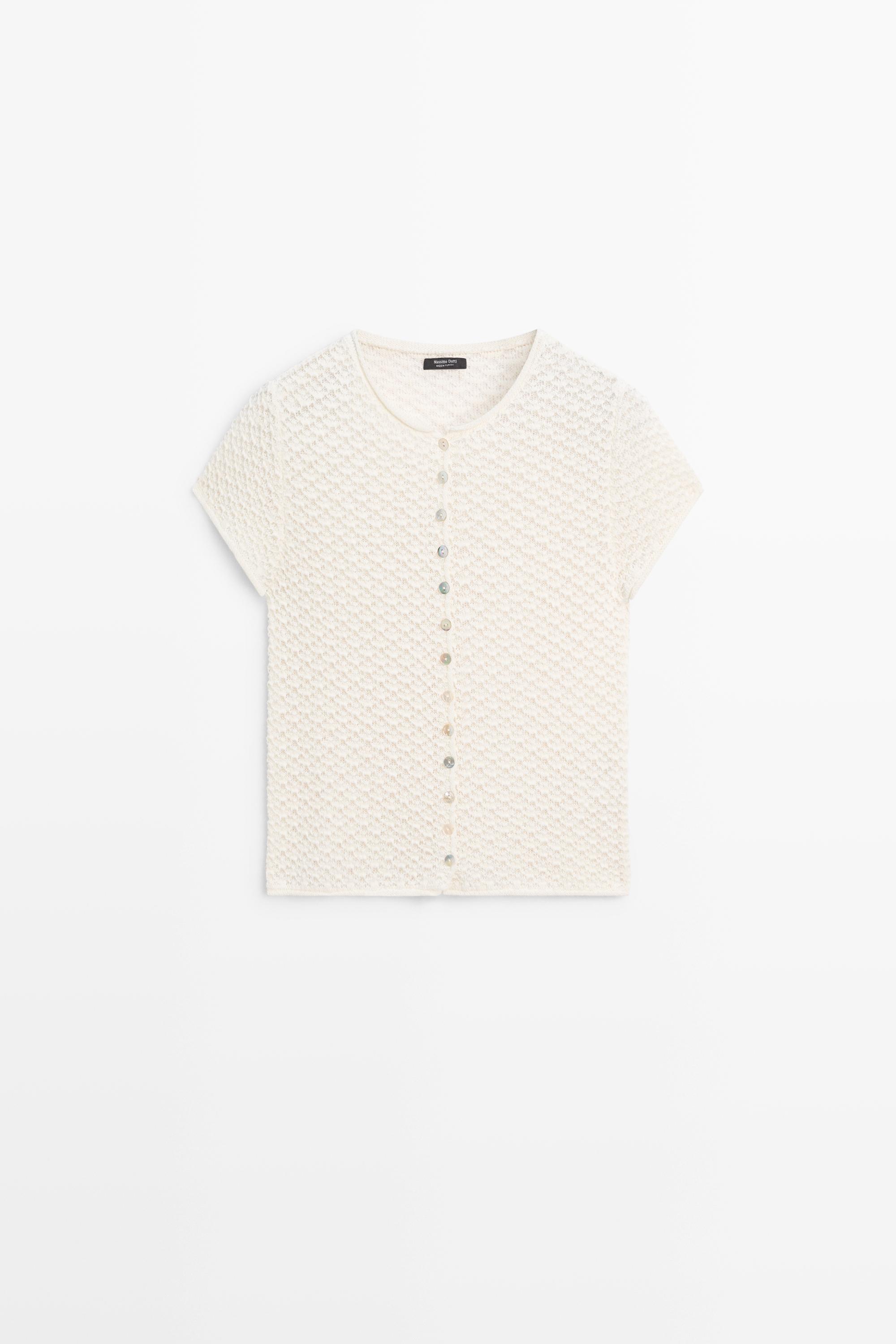 Crochet knit cardigan Cream