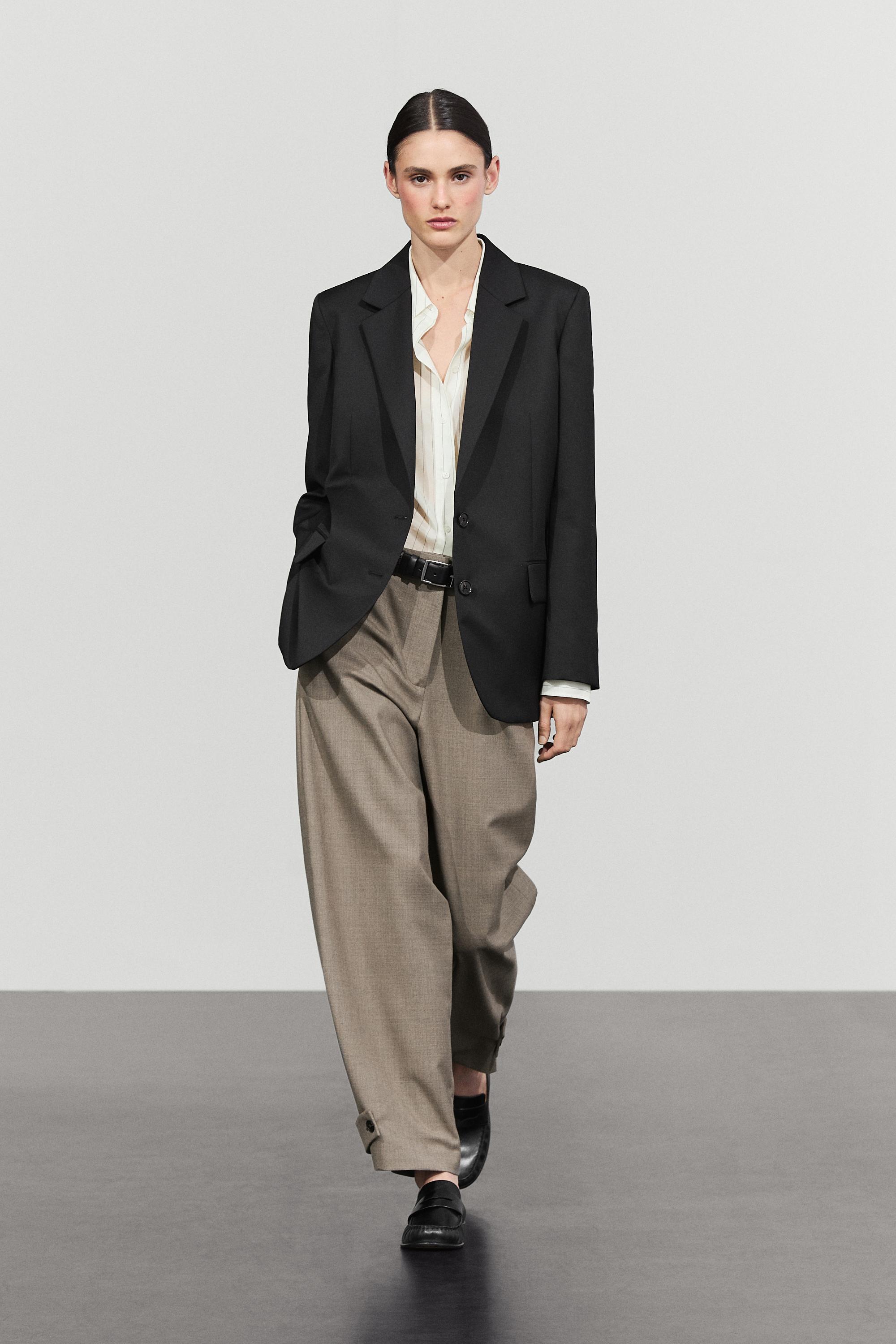 100% extra fine wool two-button blazer Black