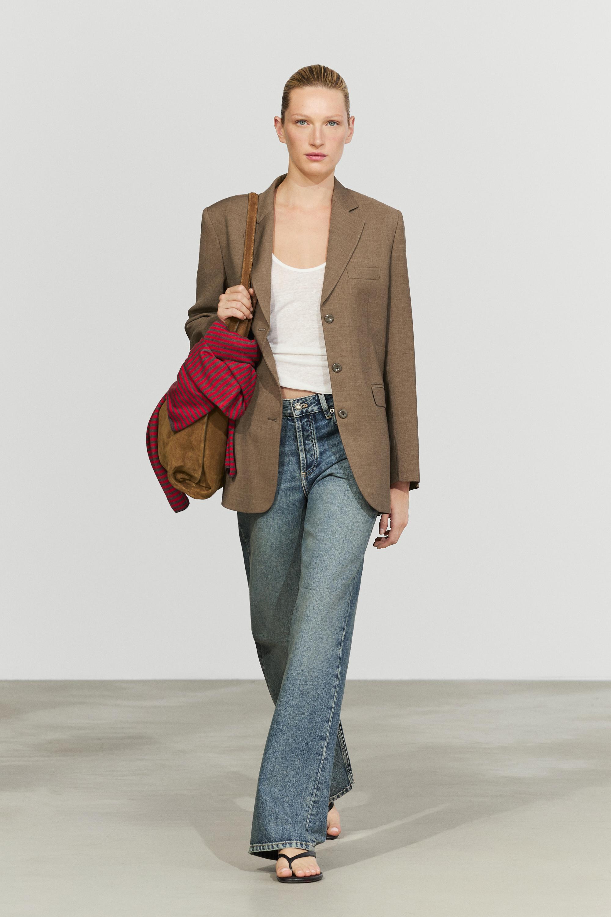 Melange 100% wool suit blazer Camel
