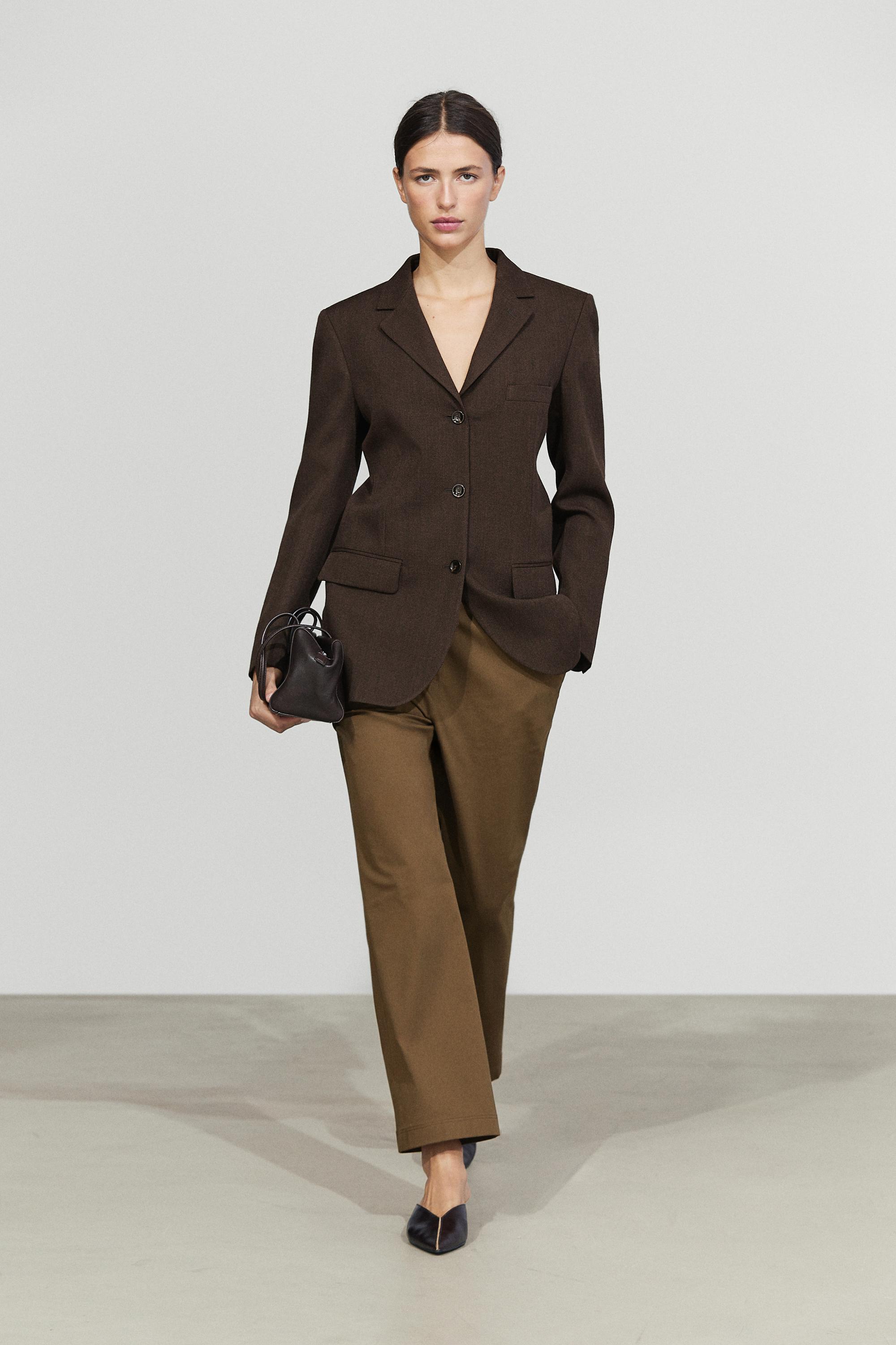 100% wool button detail blazer Brown