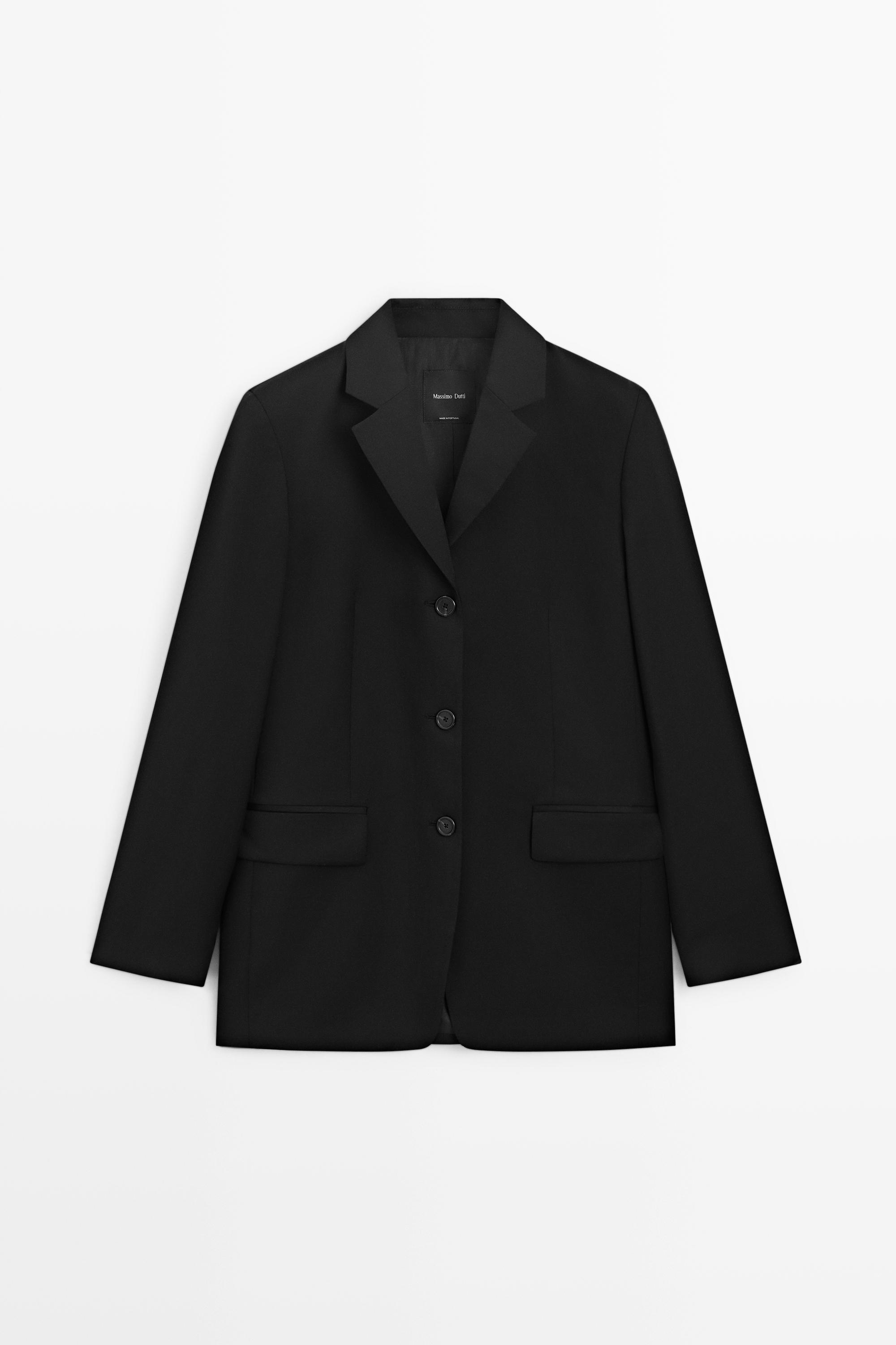 100% cold wool blazer Black