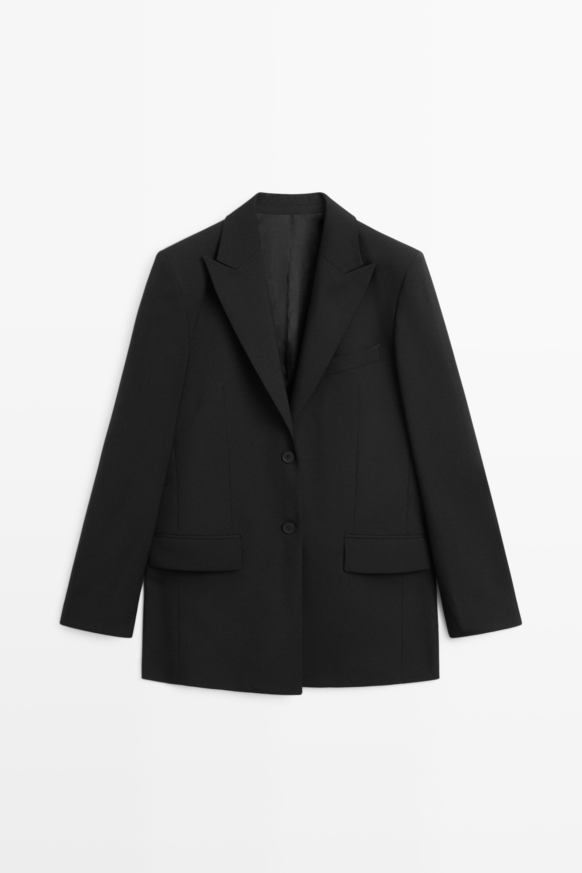 100% Wool Suit Blazer Black