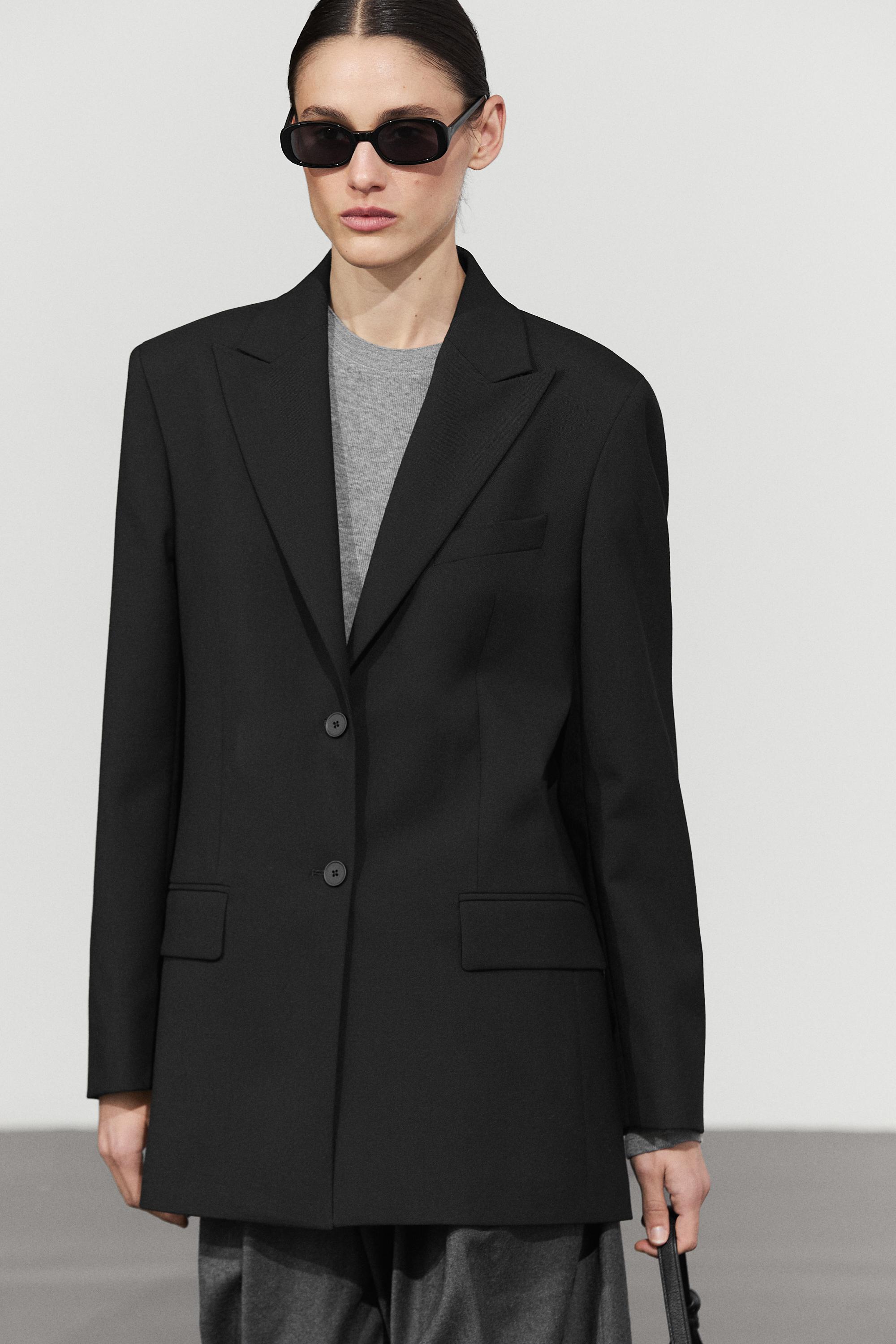 100% Wool Suit Blazer Black