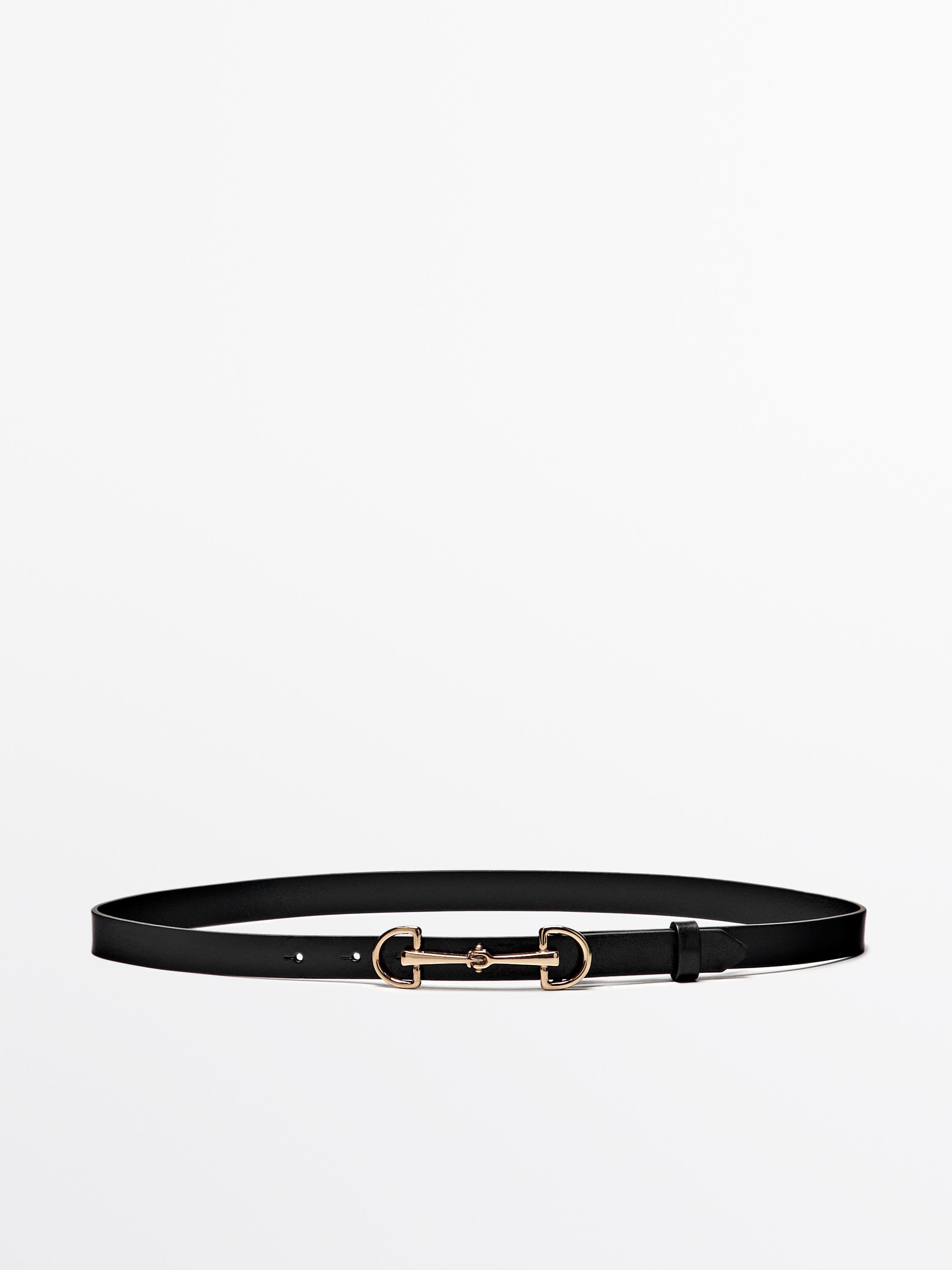 Equestrian nappa leather belt Black