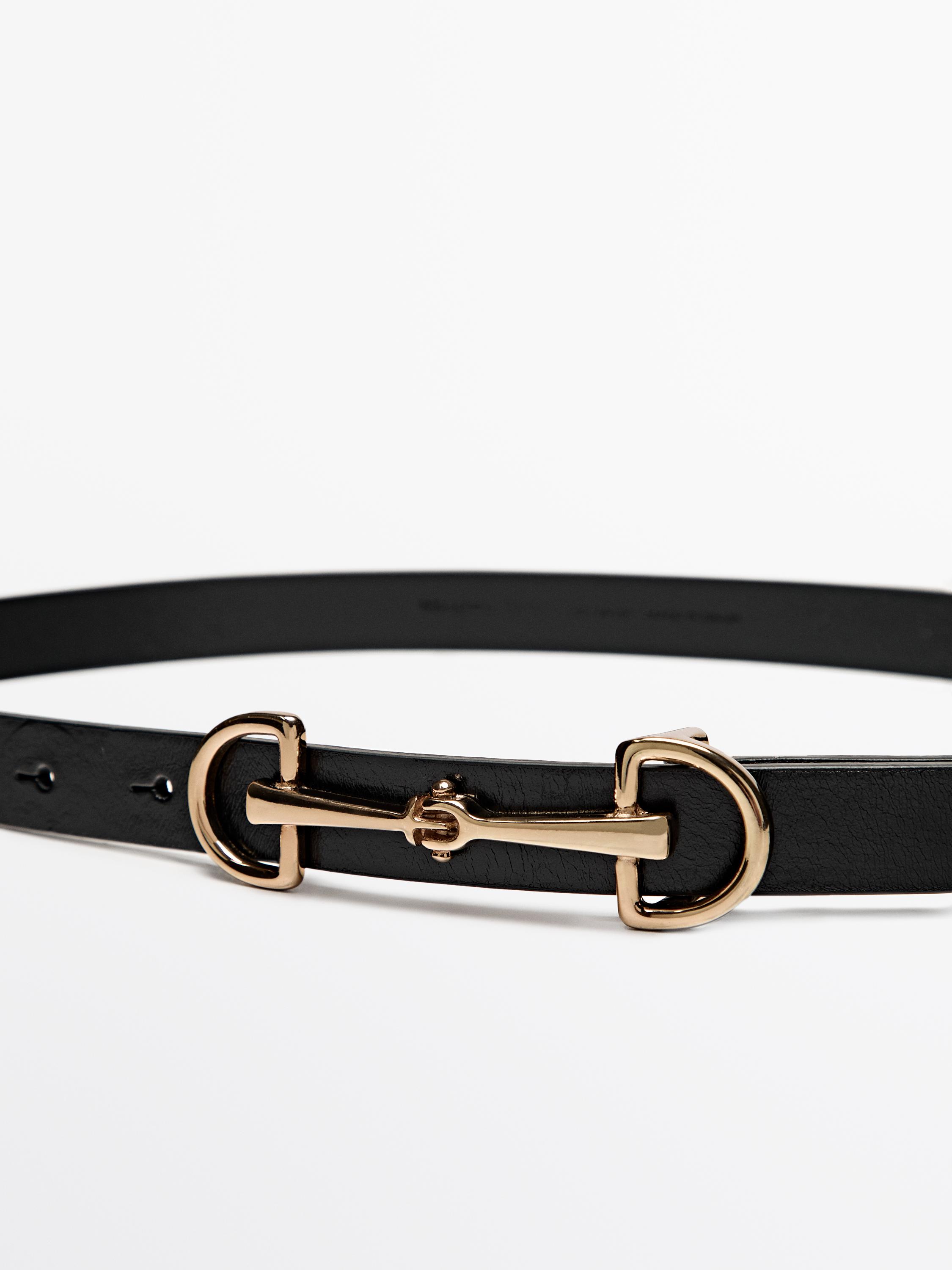 Equestrian nappa leather belt Black