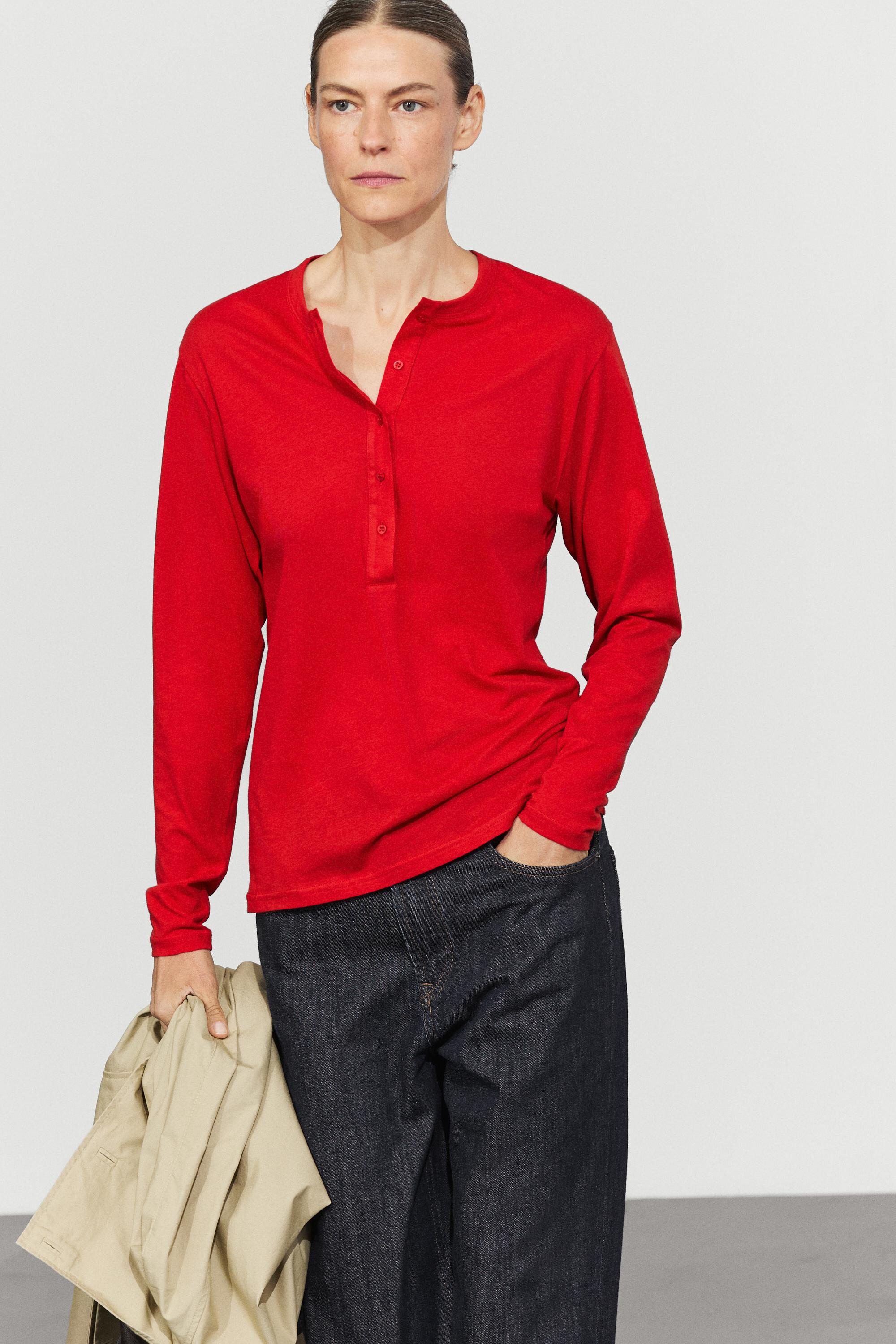 100% cotton long sleeve T-shirt Dark Pink