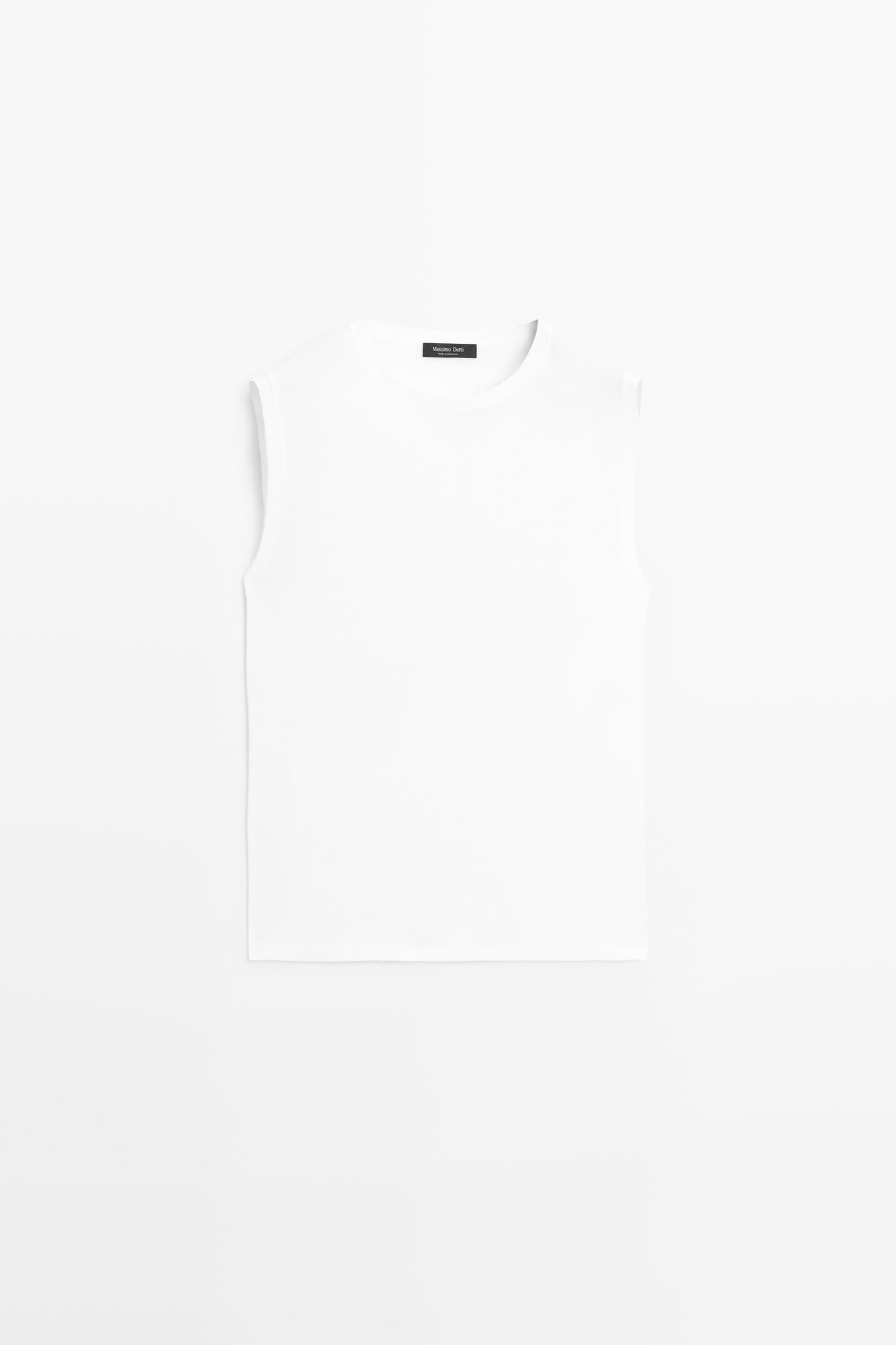 100% cotton sleeveless top White