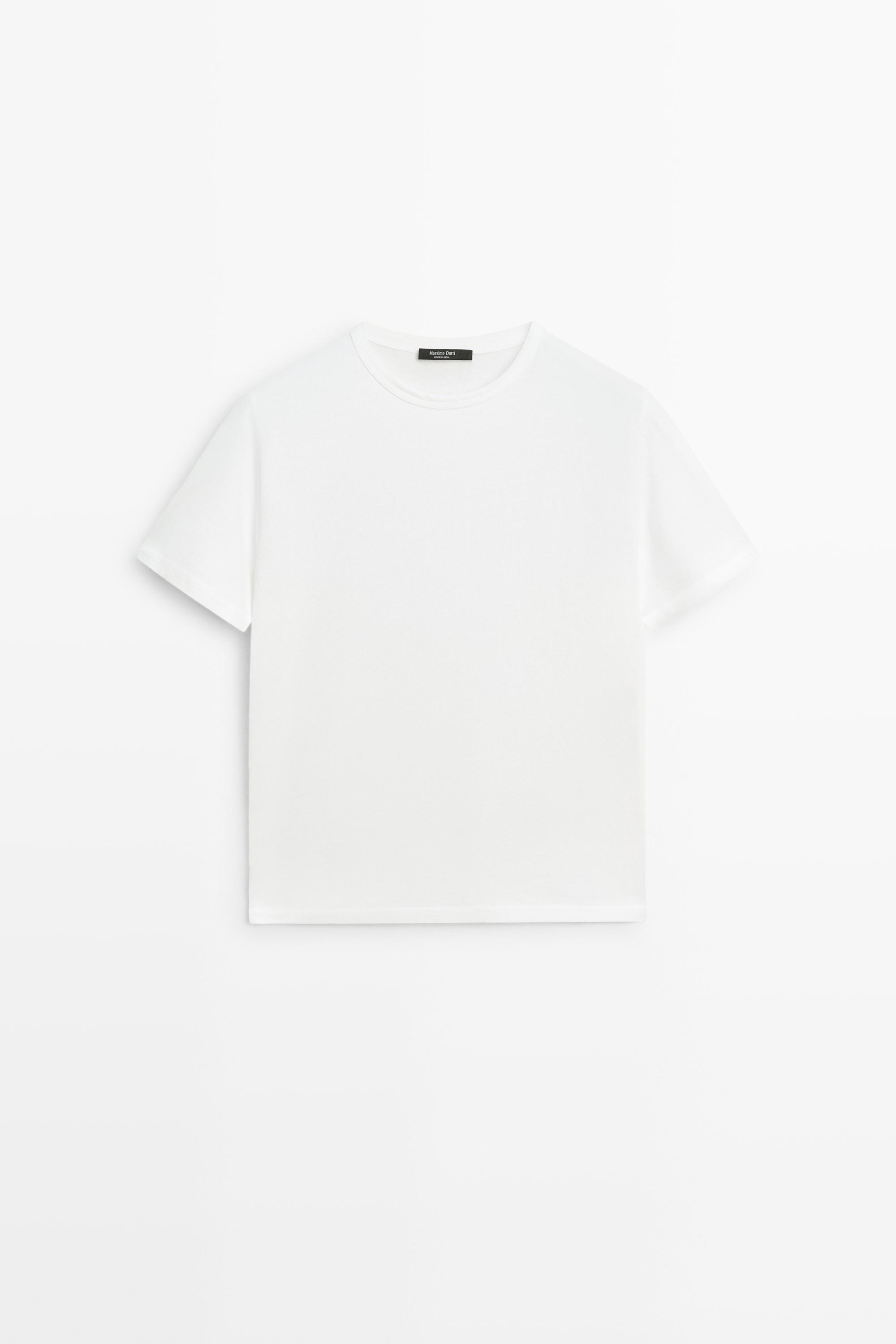 100% cotton short sleeve T-shirt Off White