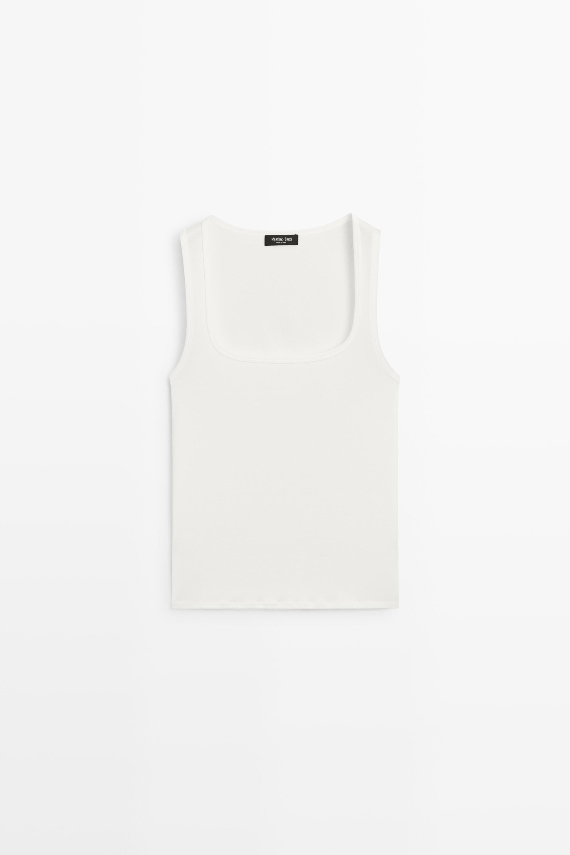 Square Neck Top Off White