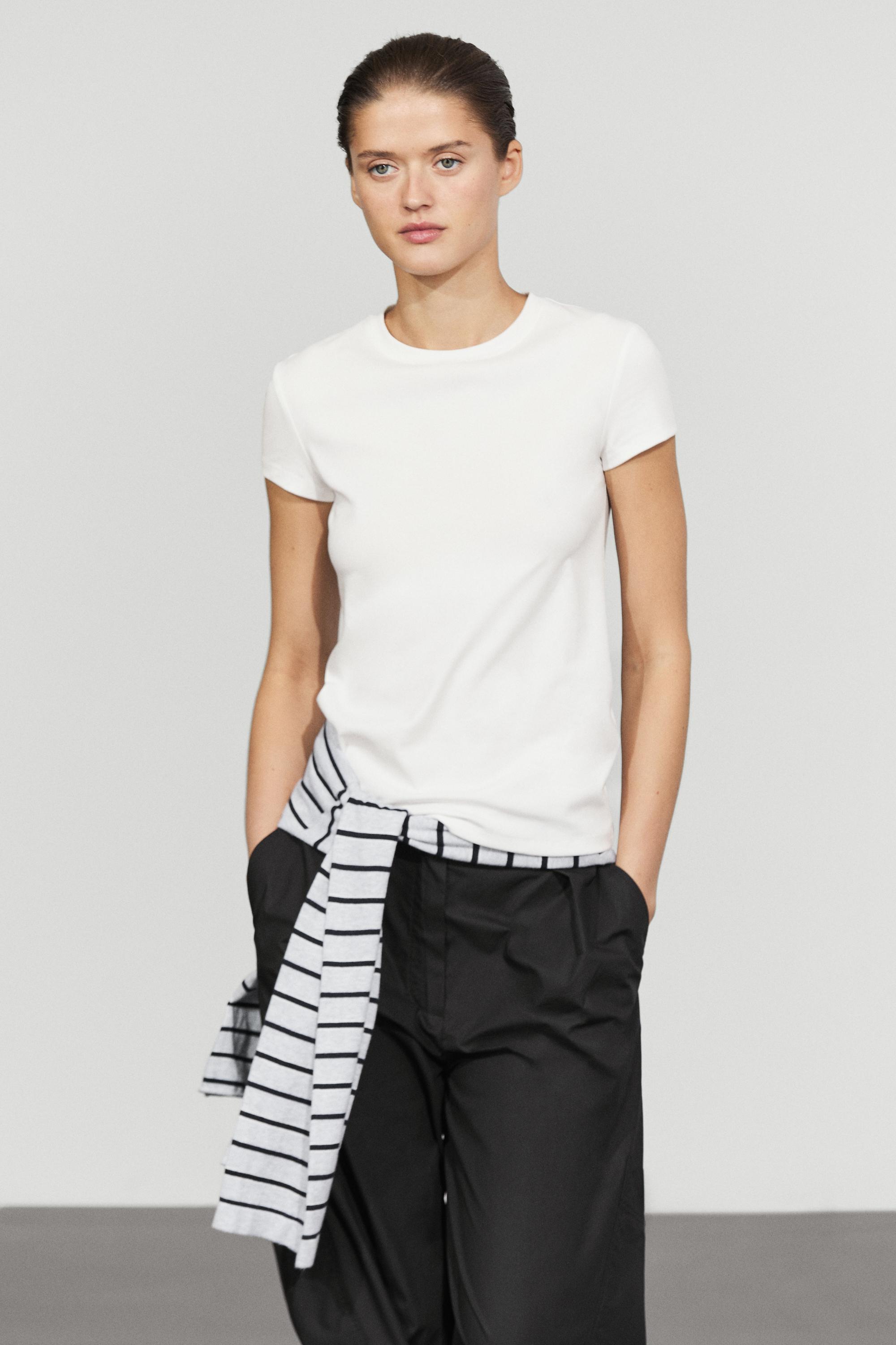 Short sleeve slim fit T-shirt White
