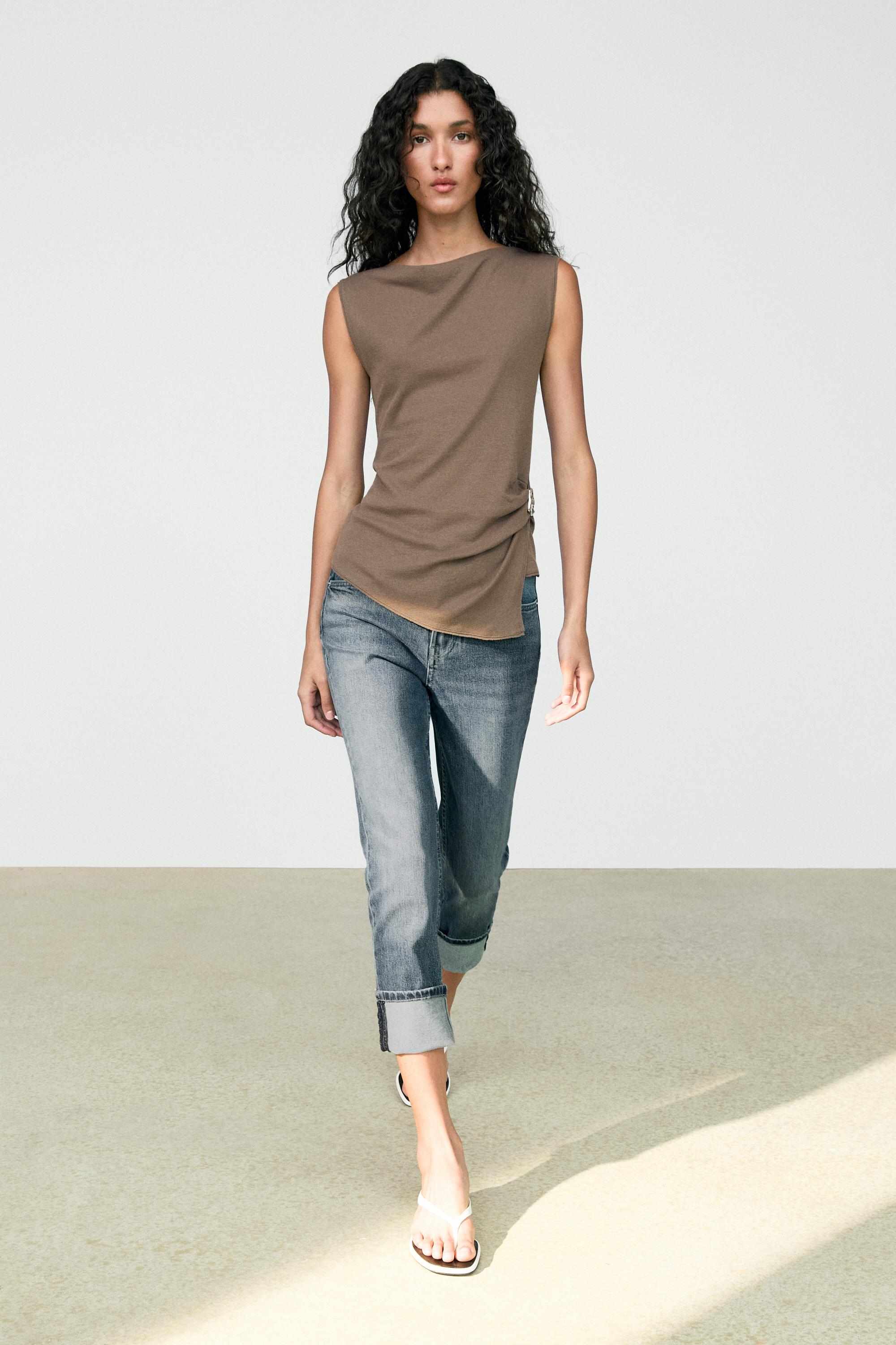 100% cotton knit top Mole Brown