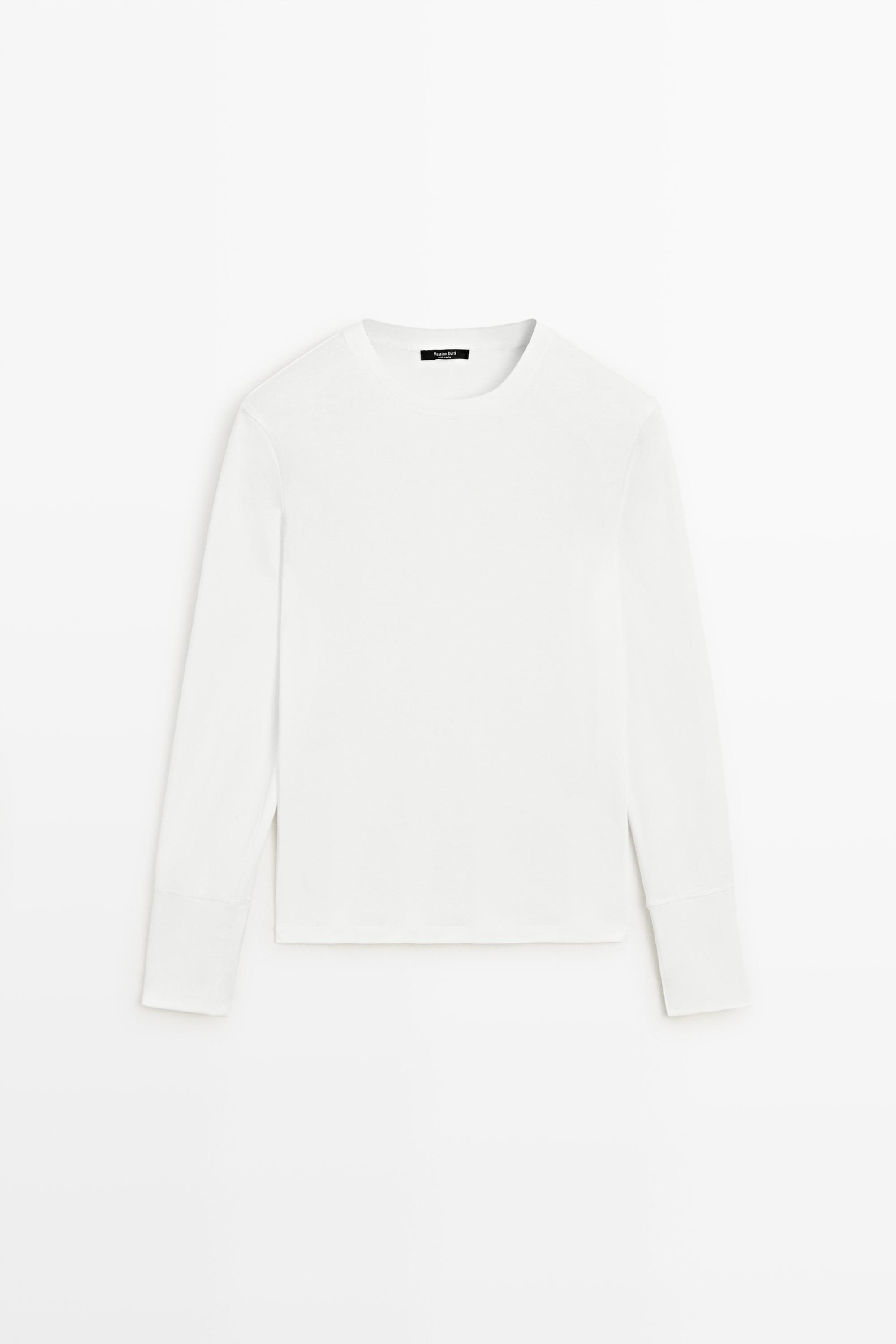 100% cotton long sleeve T-shirt Off White