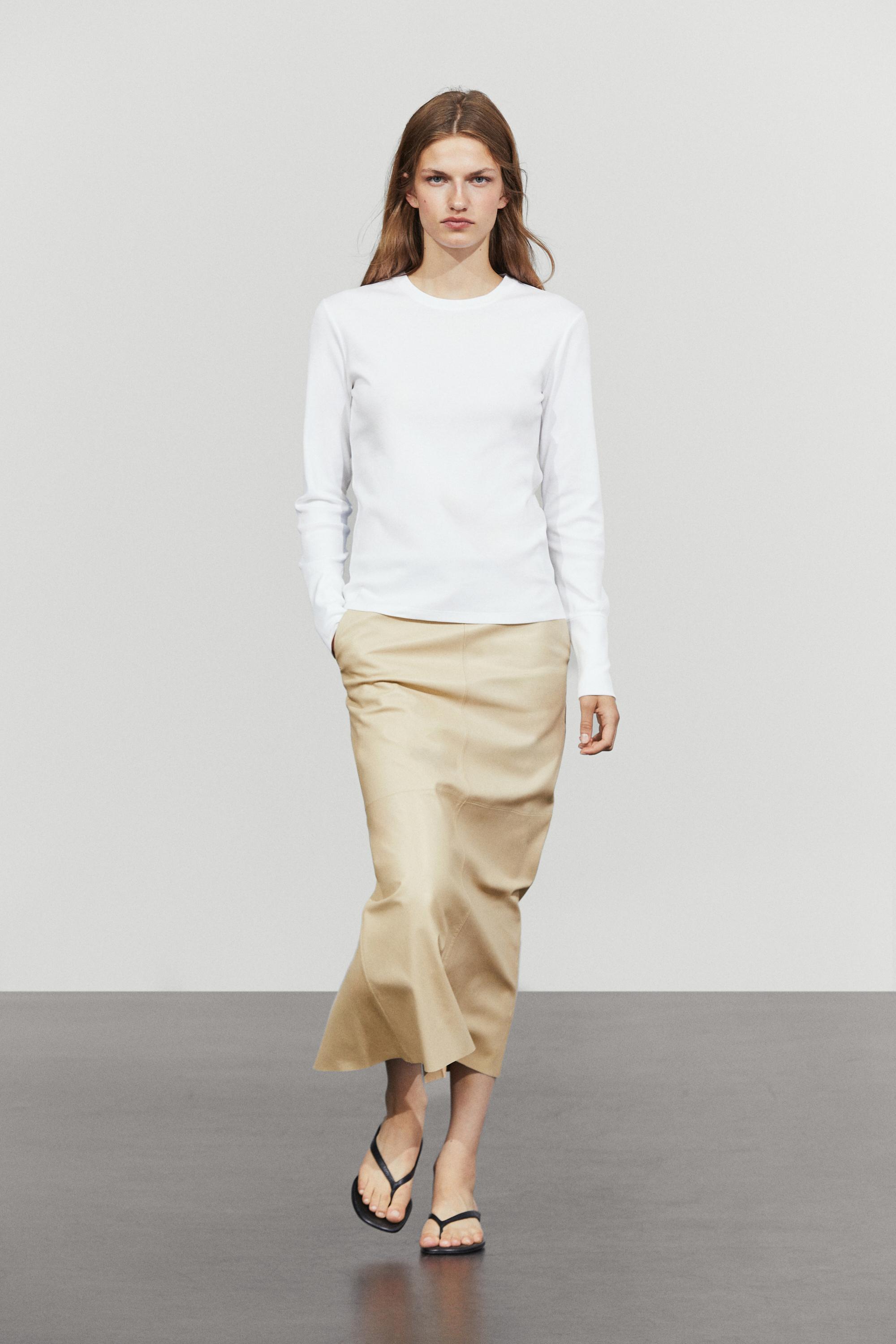 100% cotton long sleeve T-shirt Off White