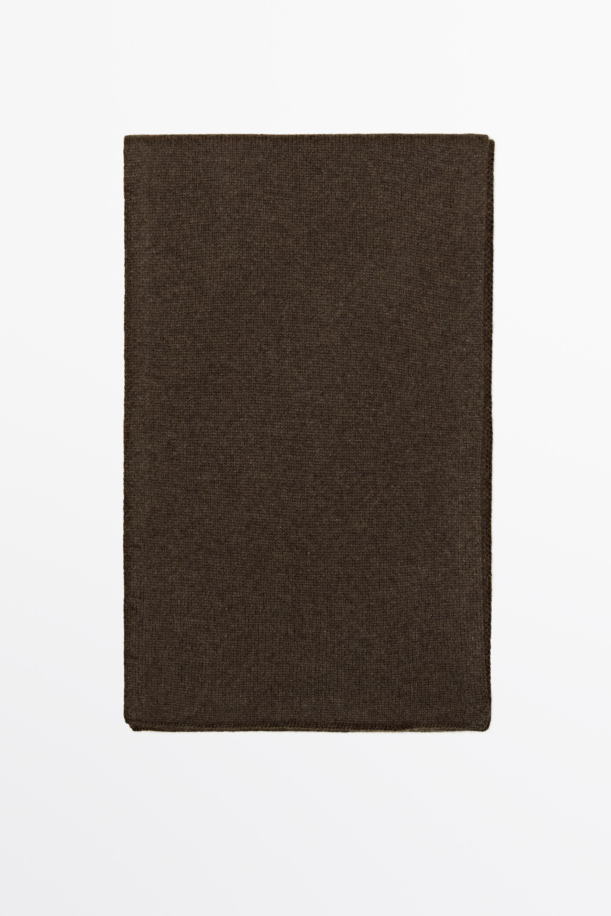 100% cashmere scarf Mole Brown