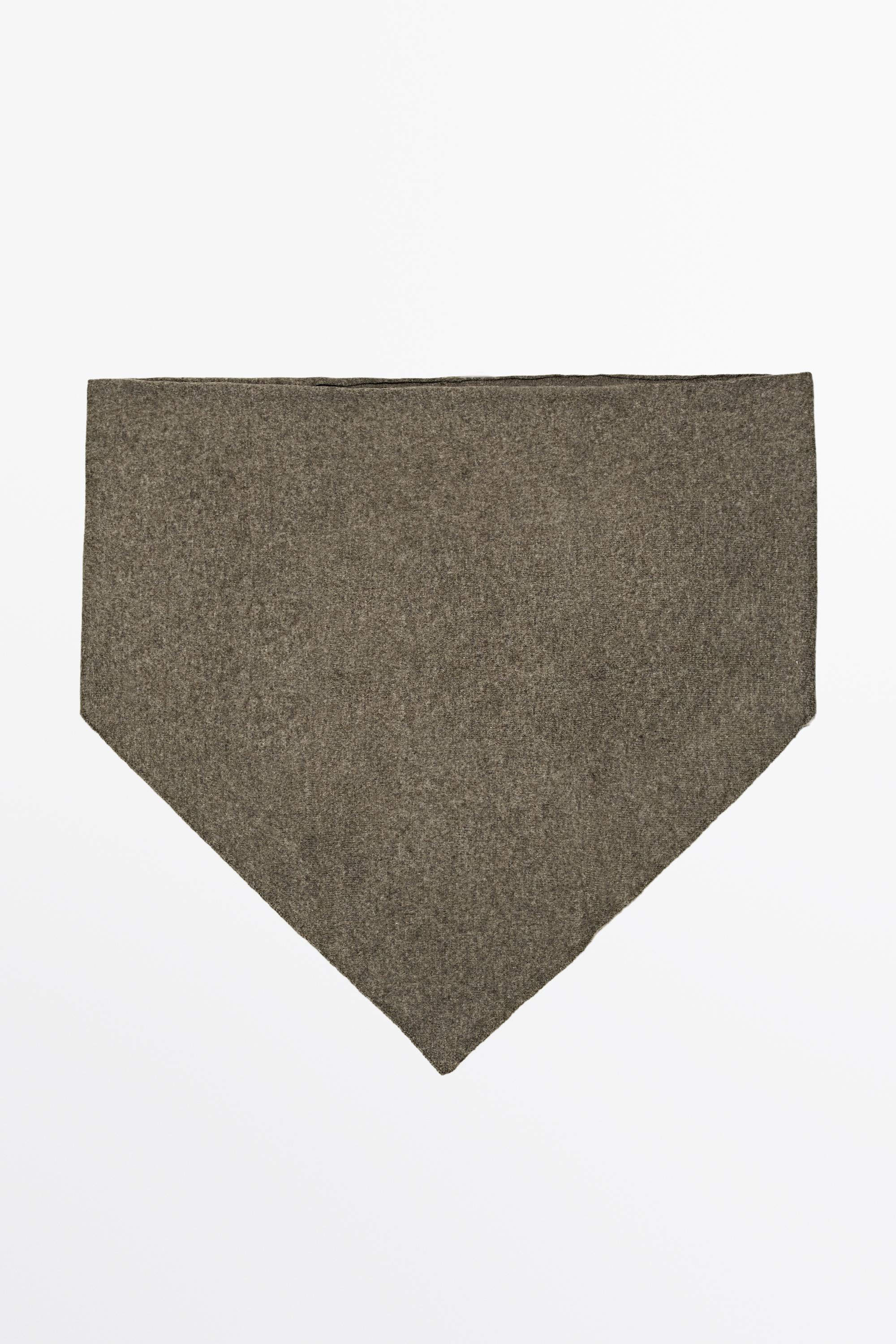 Medium wool cashmere blend knit bandana Dark Khaki