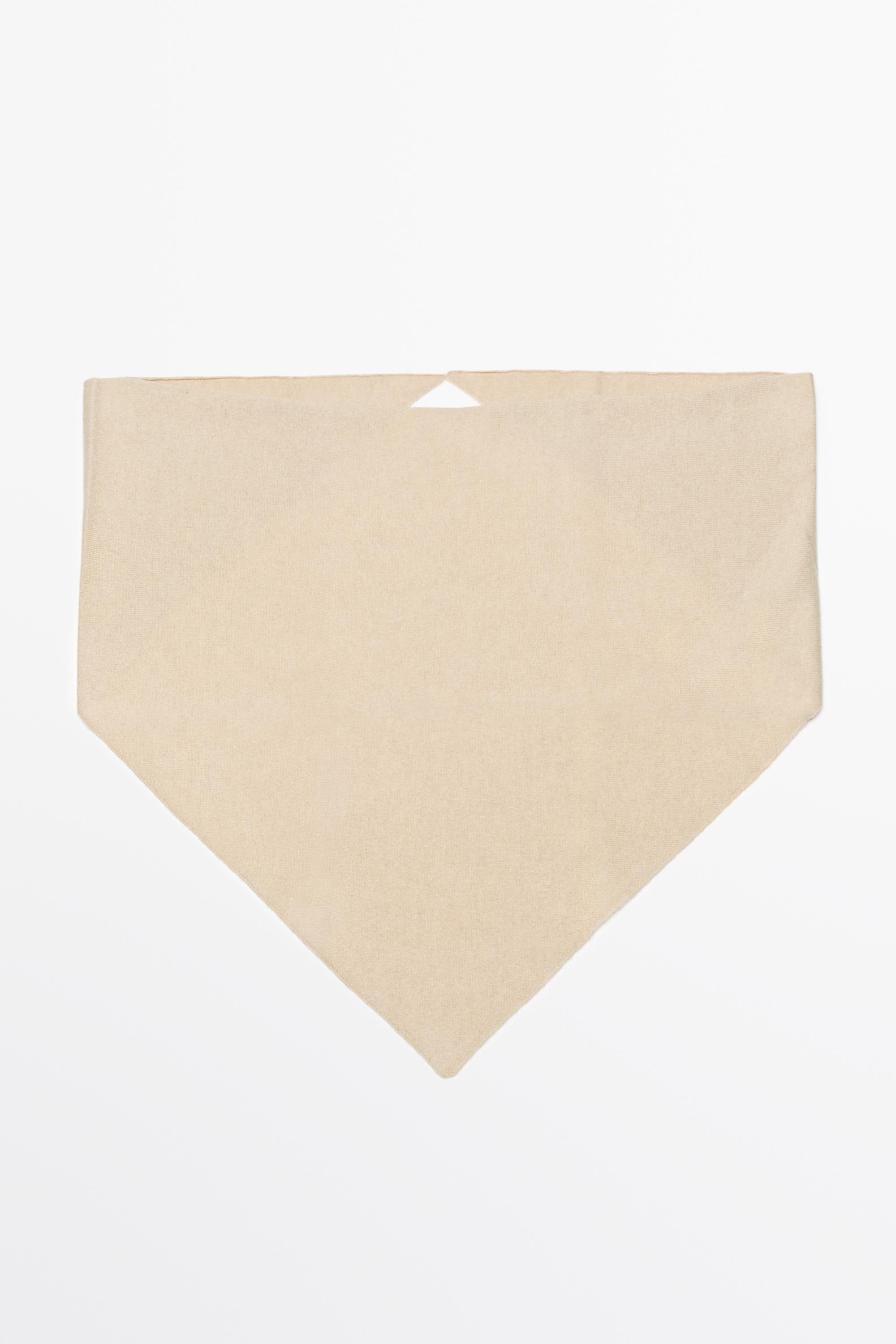 Medium wool cashmere blend knit bandana Mink