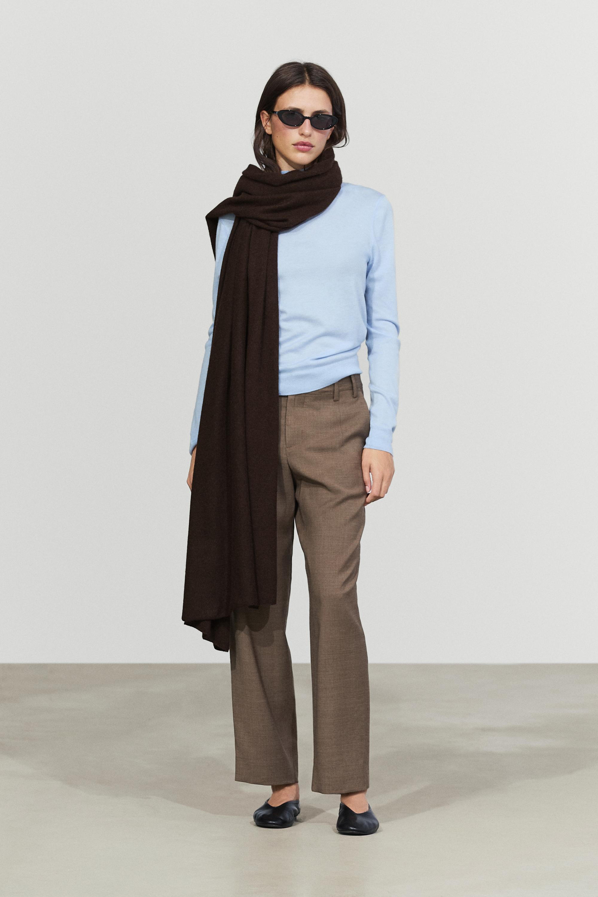 100% Cashmere Scarf Brown