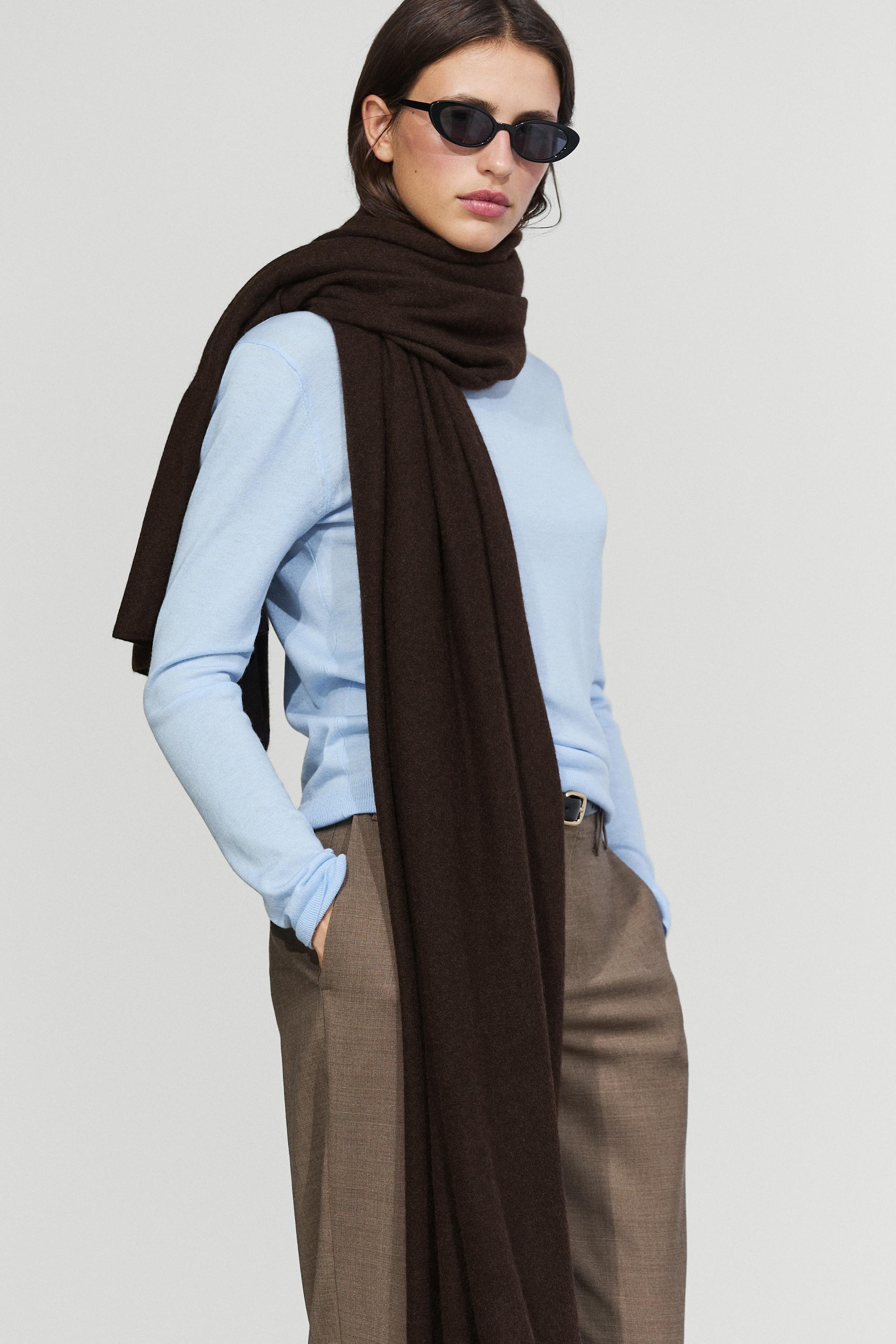 100% Cashmere Scarf Brown