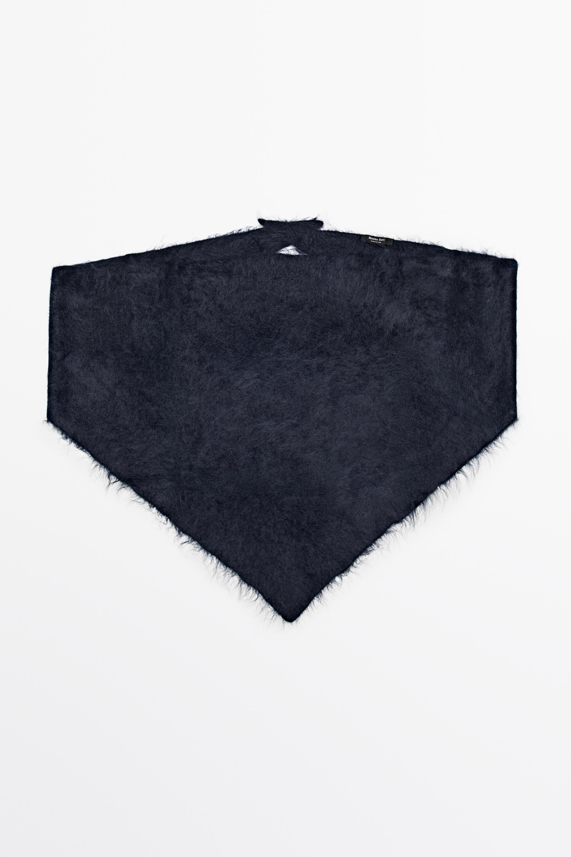 100% cashmere knit bandana Dark Blue