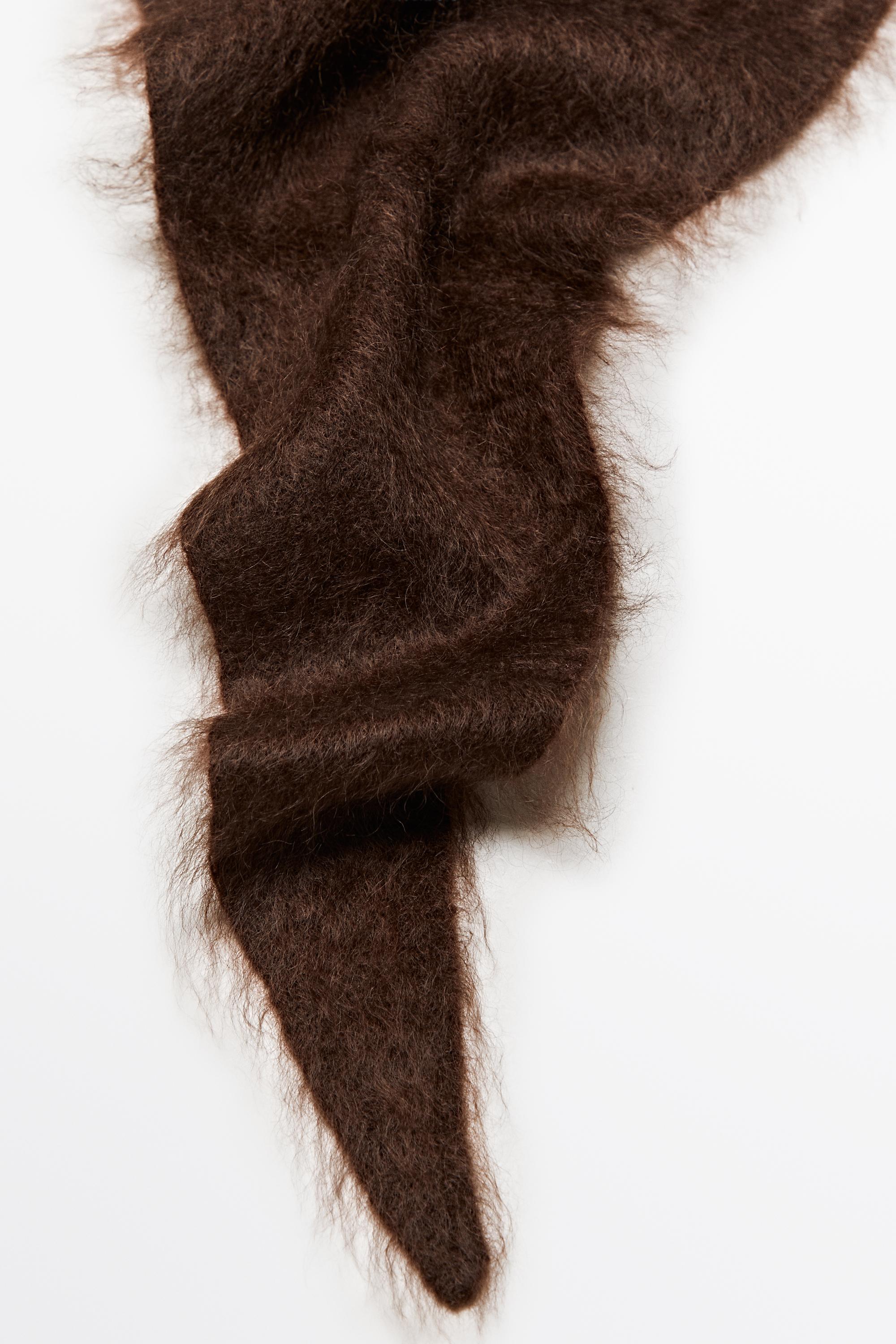 100% cashmere knit bandana Aubergine