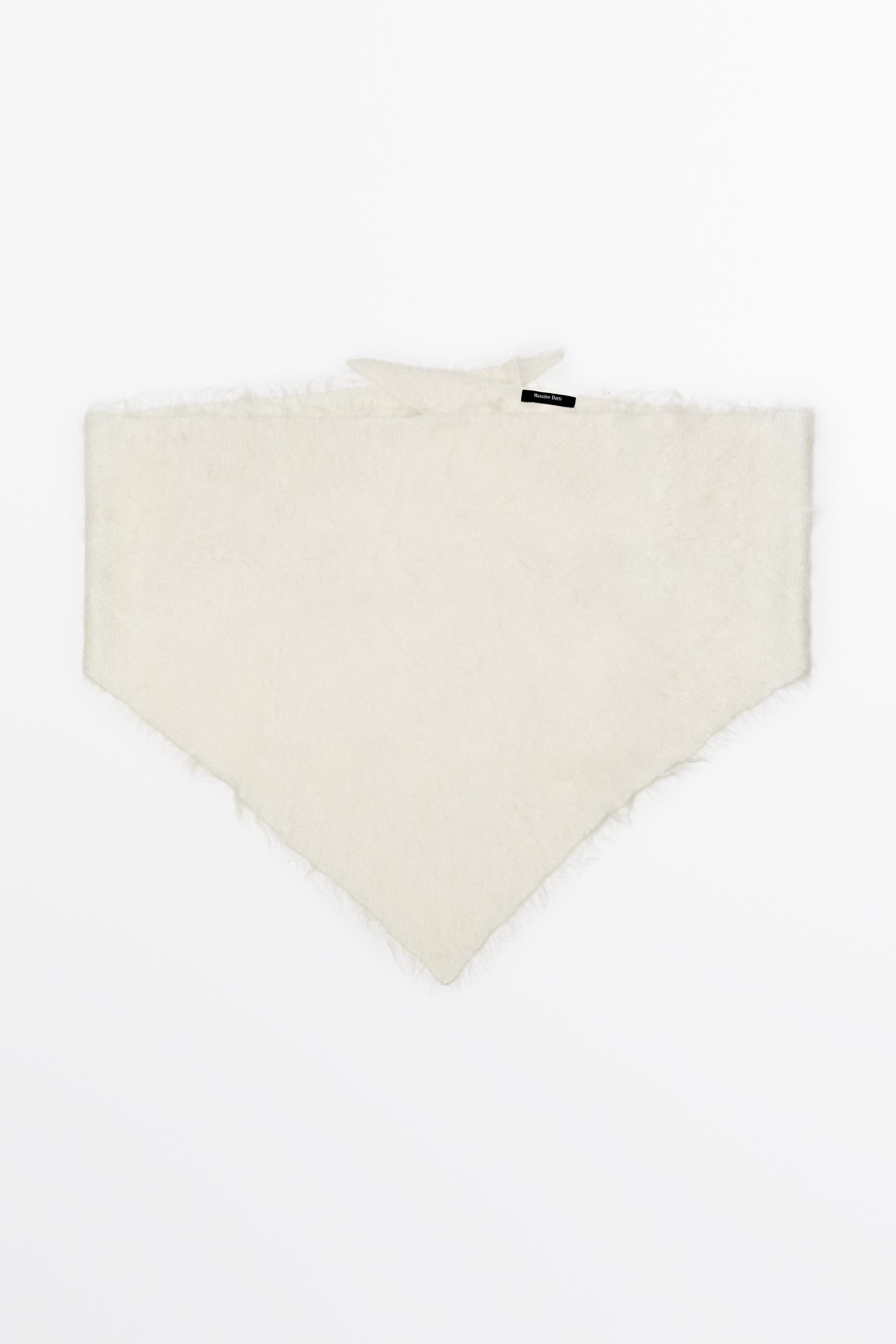 100% cashmere knit bandana Cream