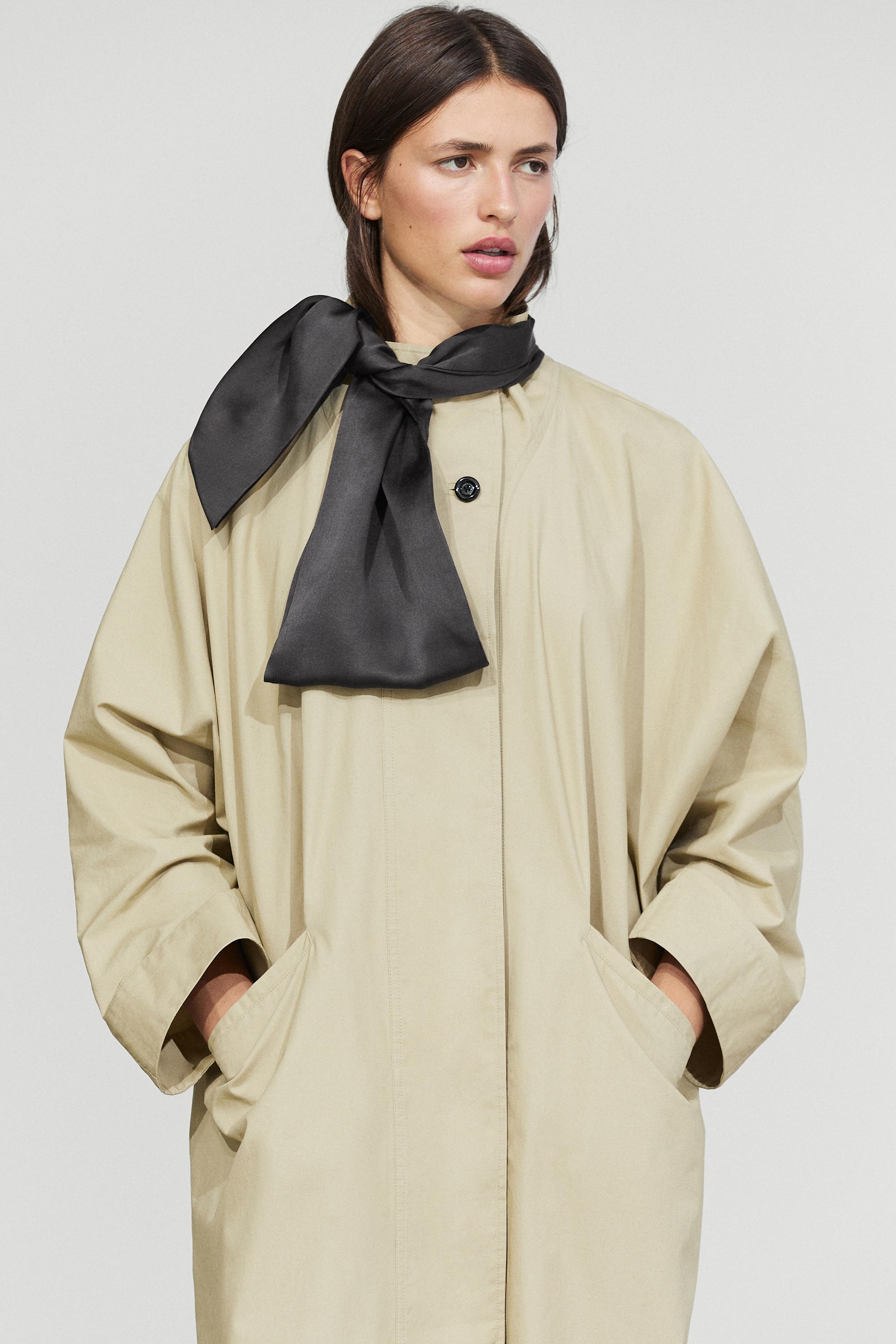 Satin scarf Anthracite Grey
