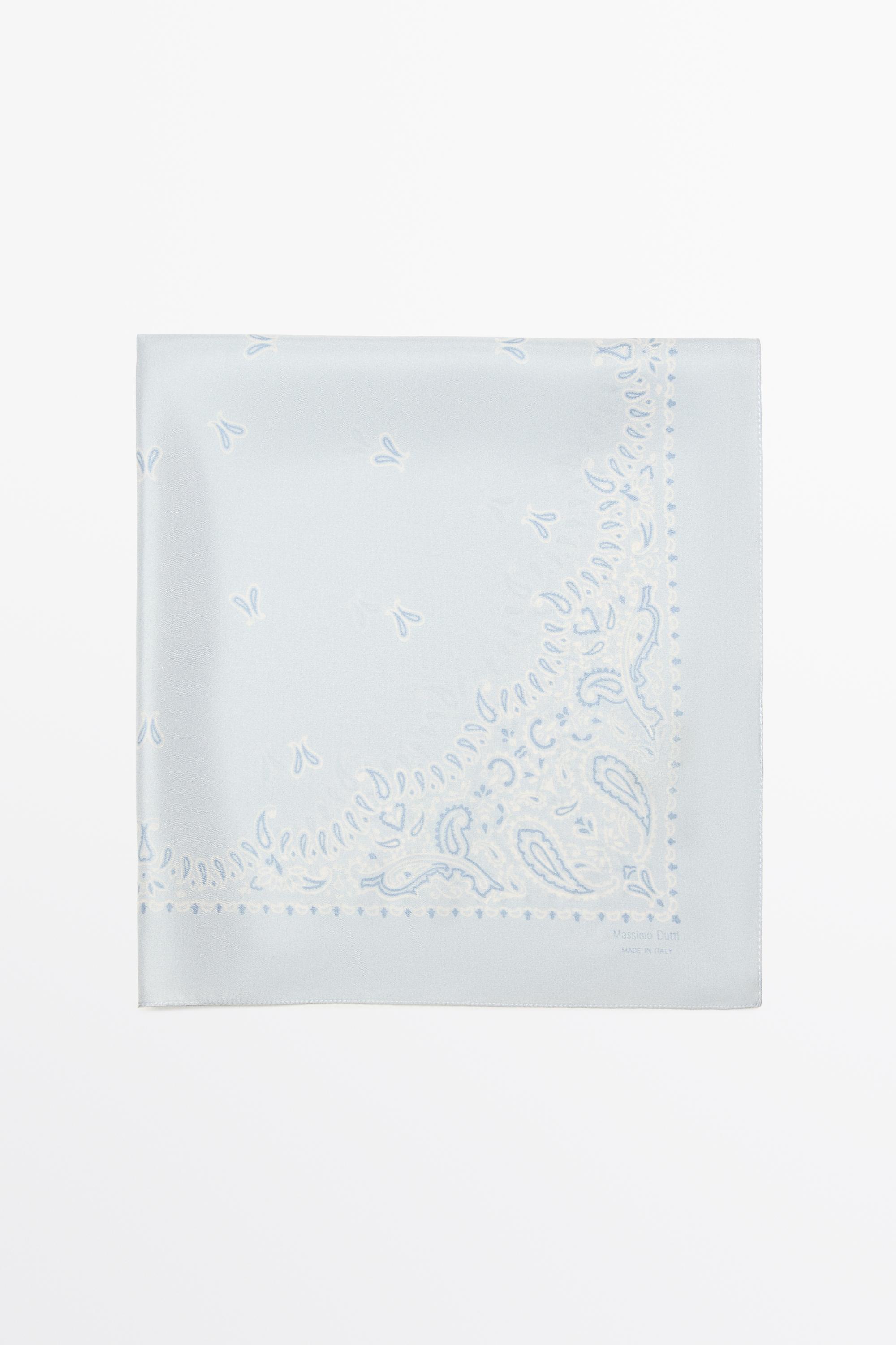 Paisley print scarf Sky Blue