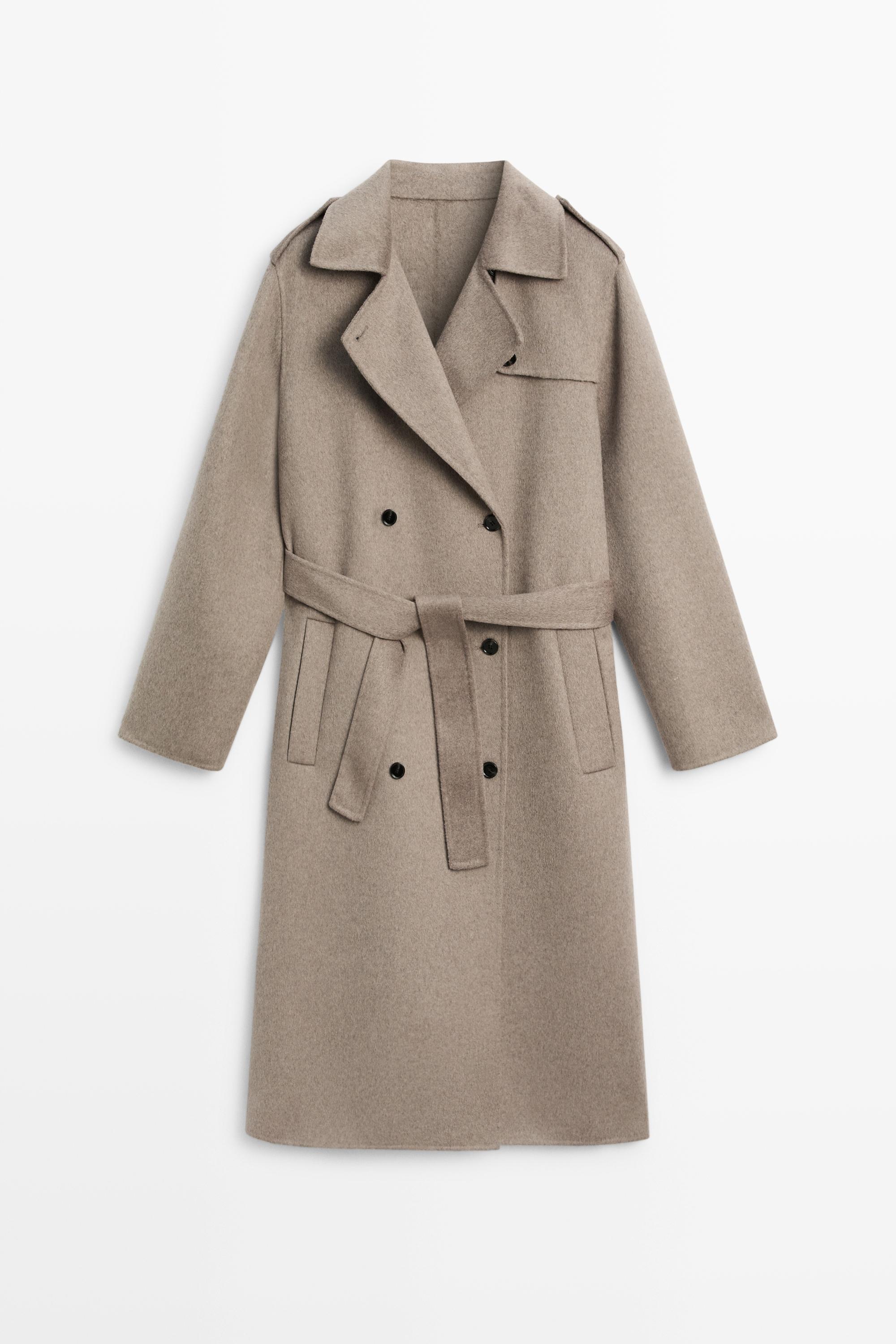 Long wool blend trench coat Grey
