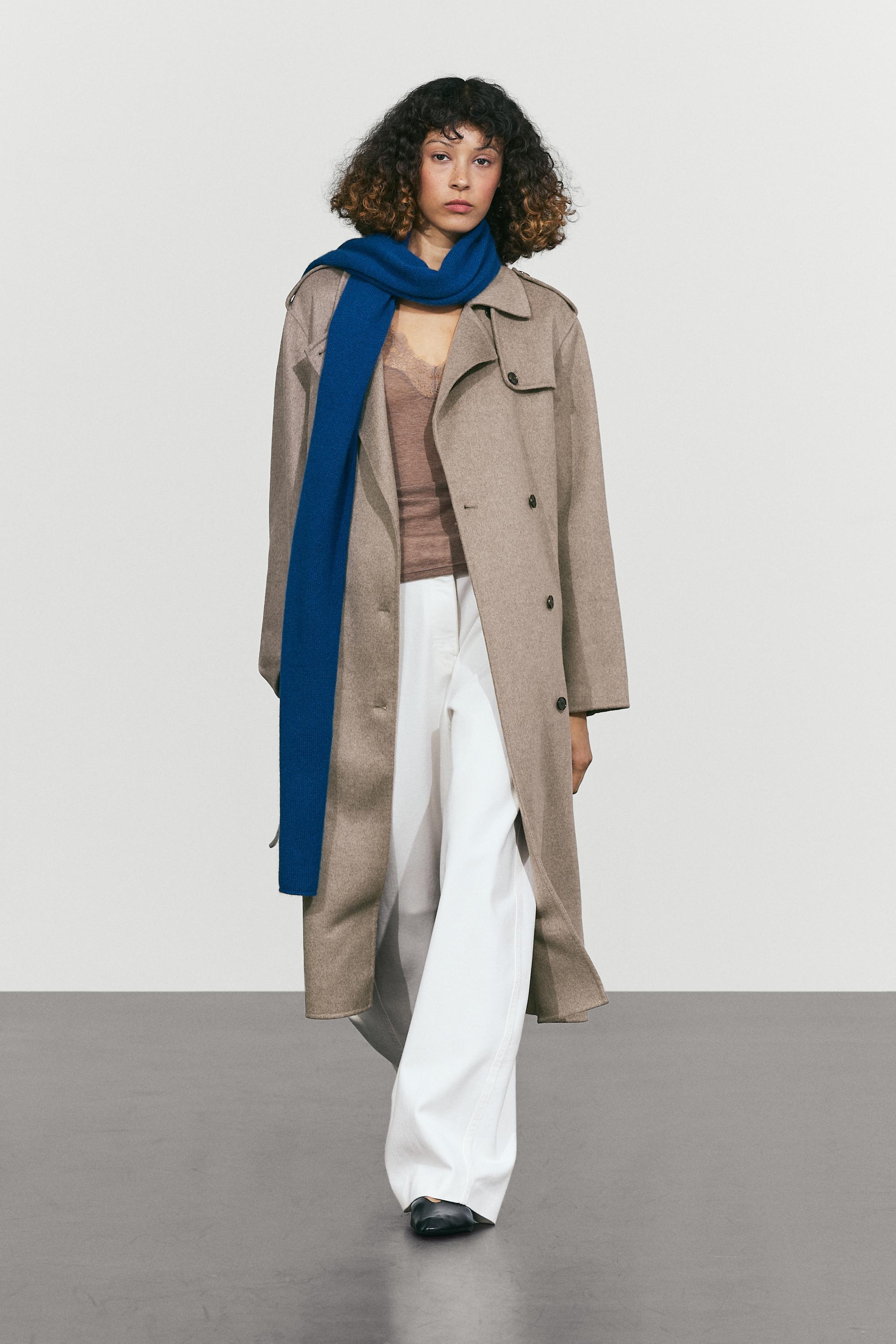 Long wool blend trench coat Grey