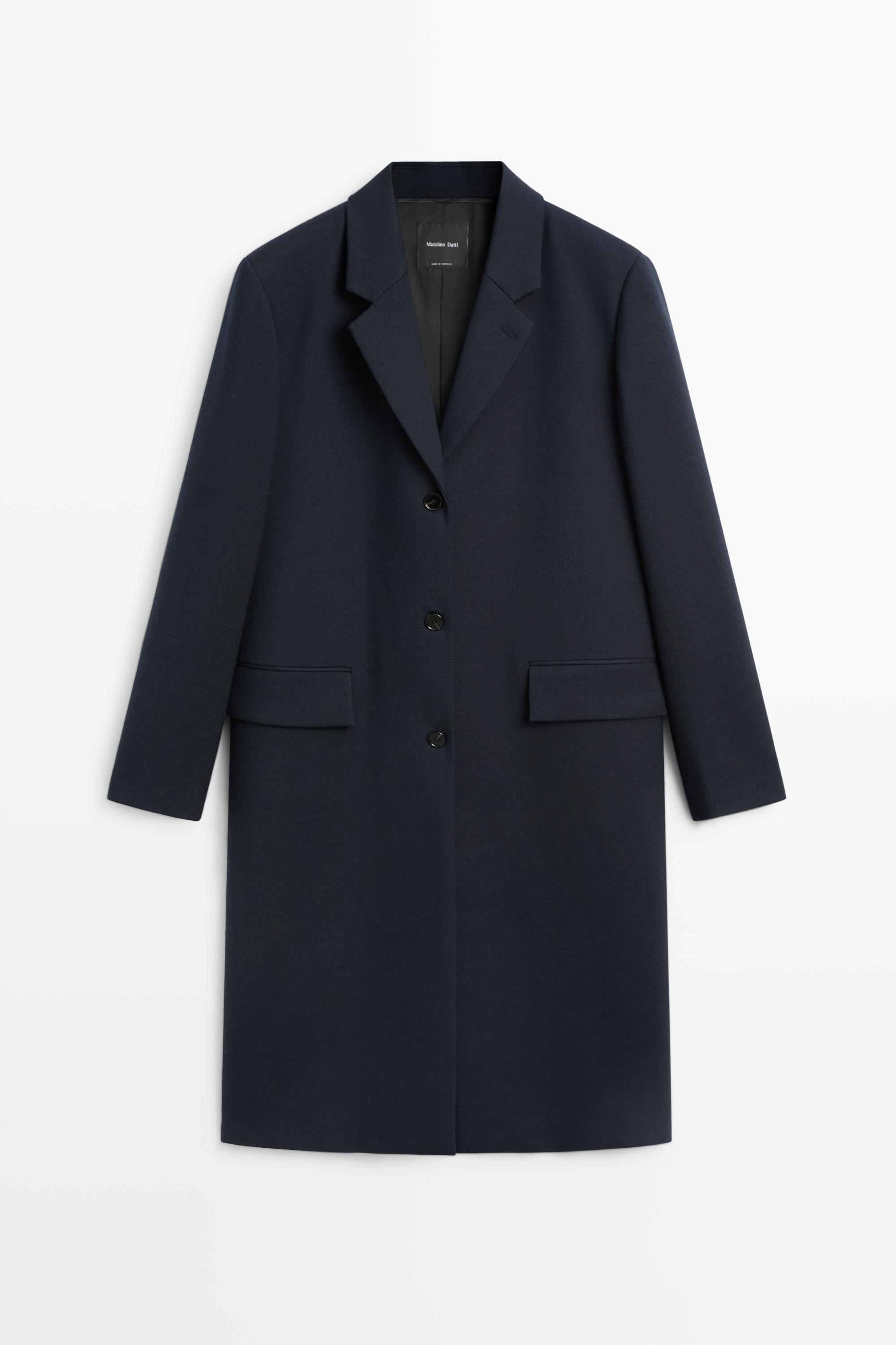Wool blend coat Navy Blue