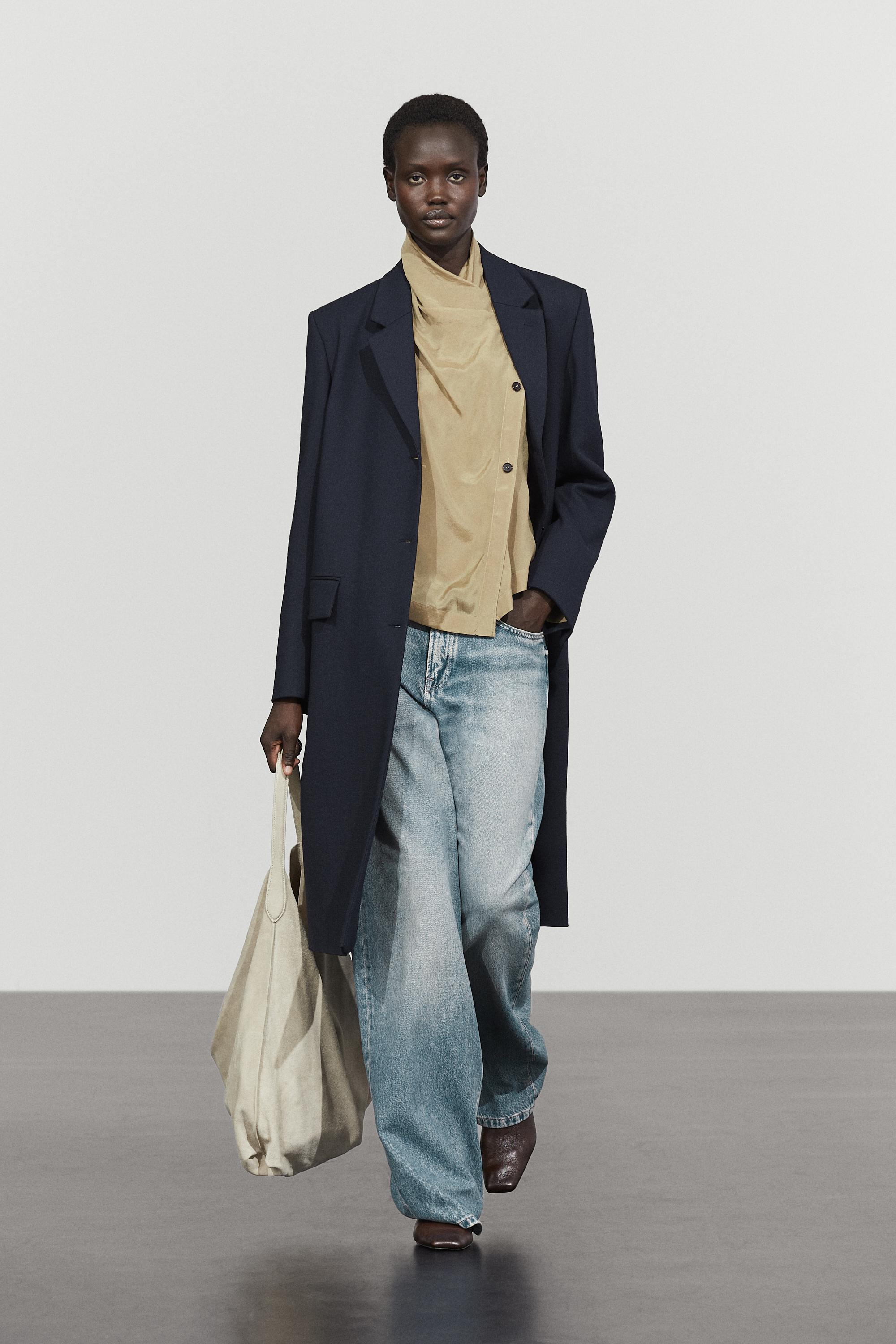 Wool blend coat Navy Blue