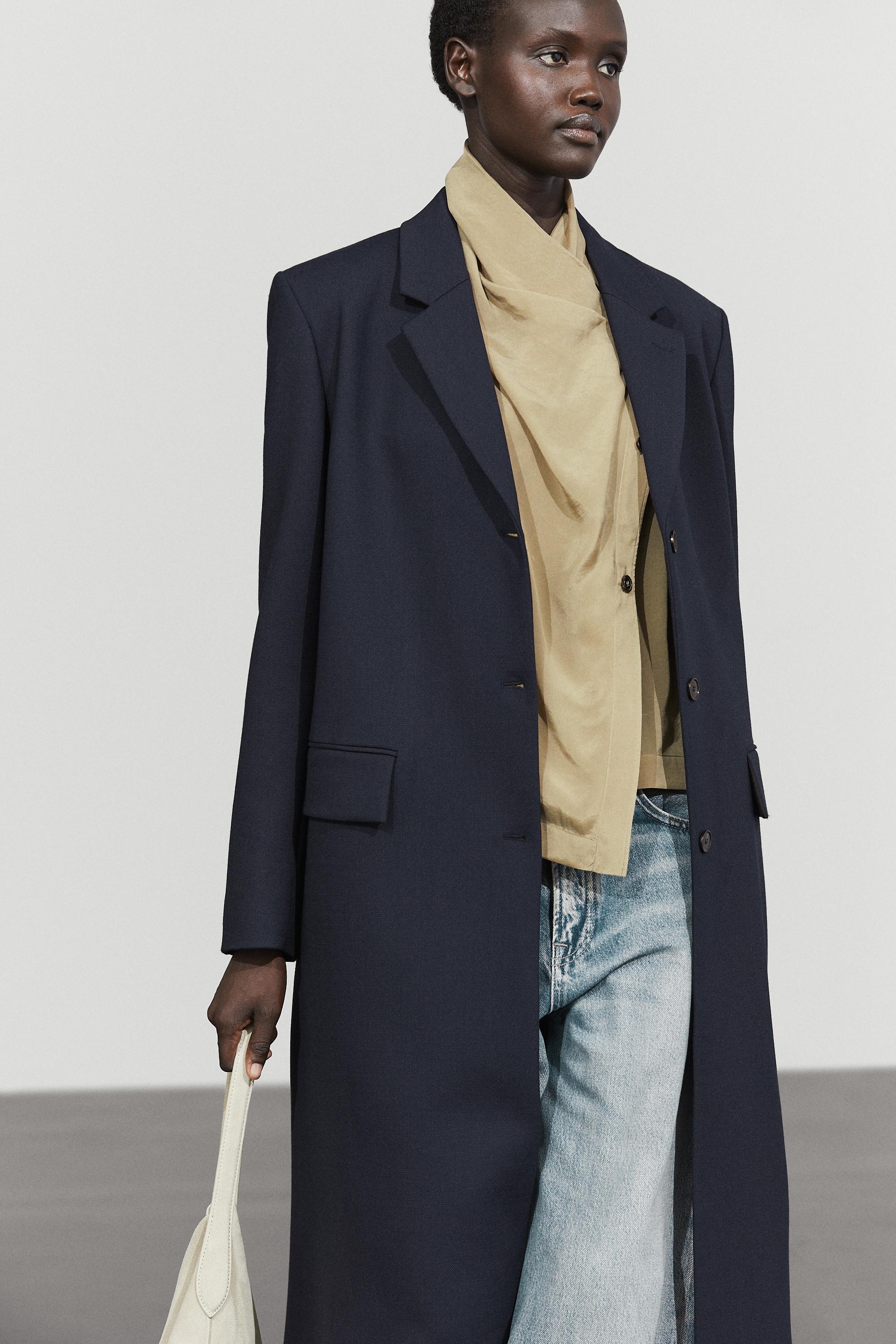 Wool blend coat Navy Blue