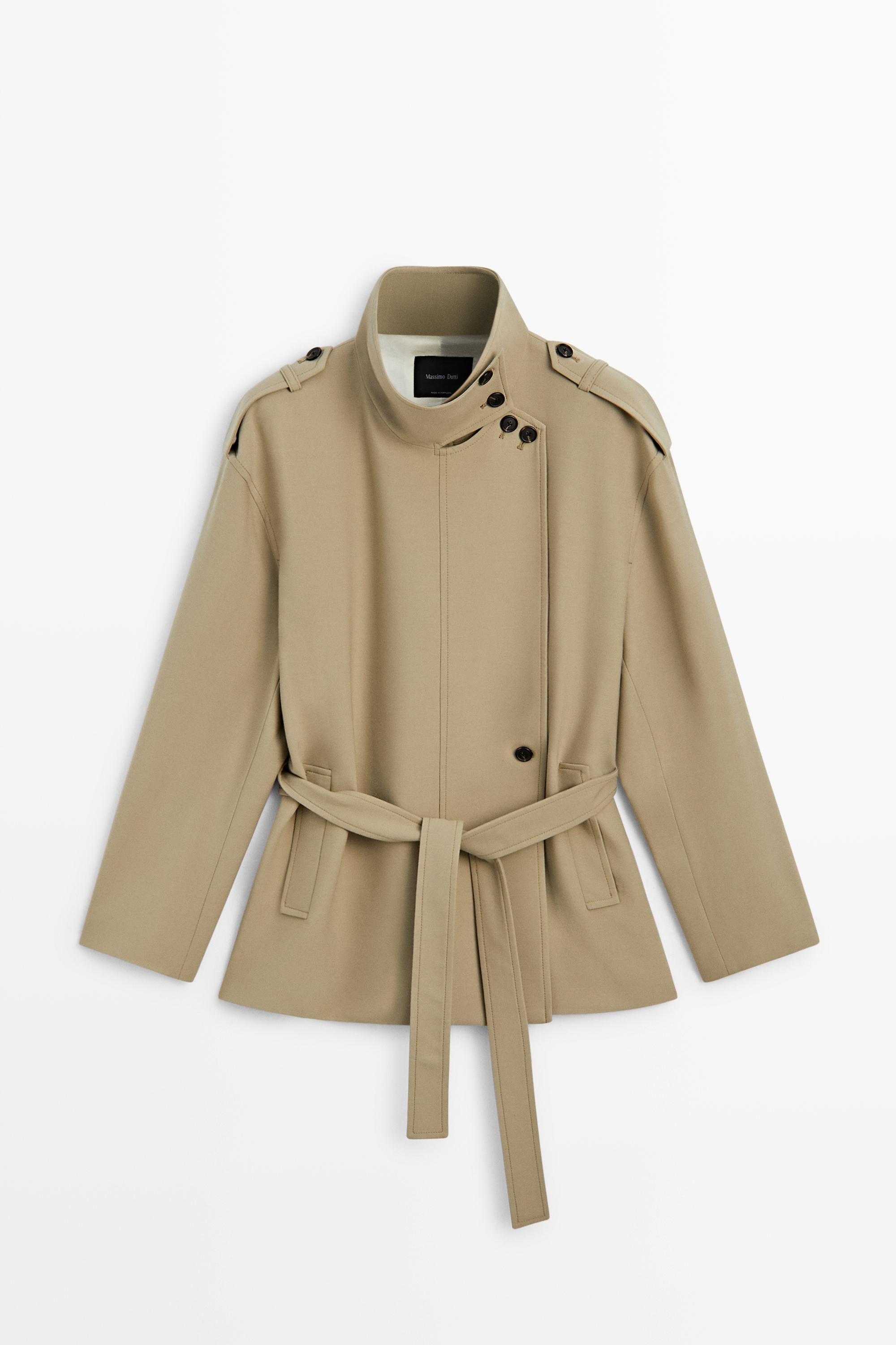 Mid-length belted trench coat Beige