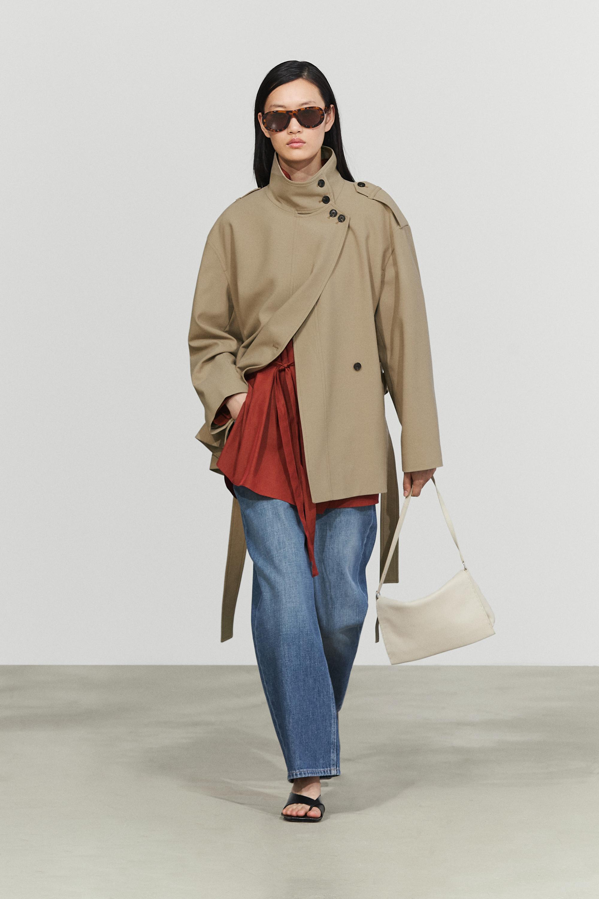 Mid-length belted trench coat Beige