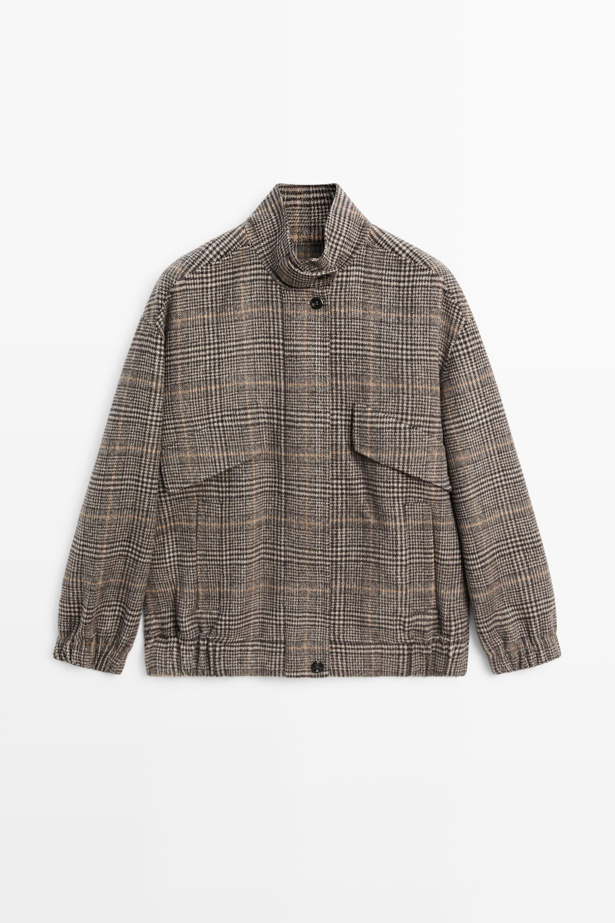 Plaid bomber jacket Black