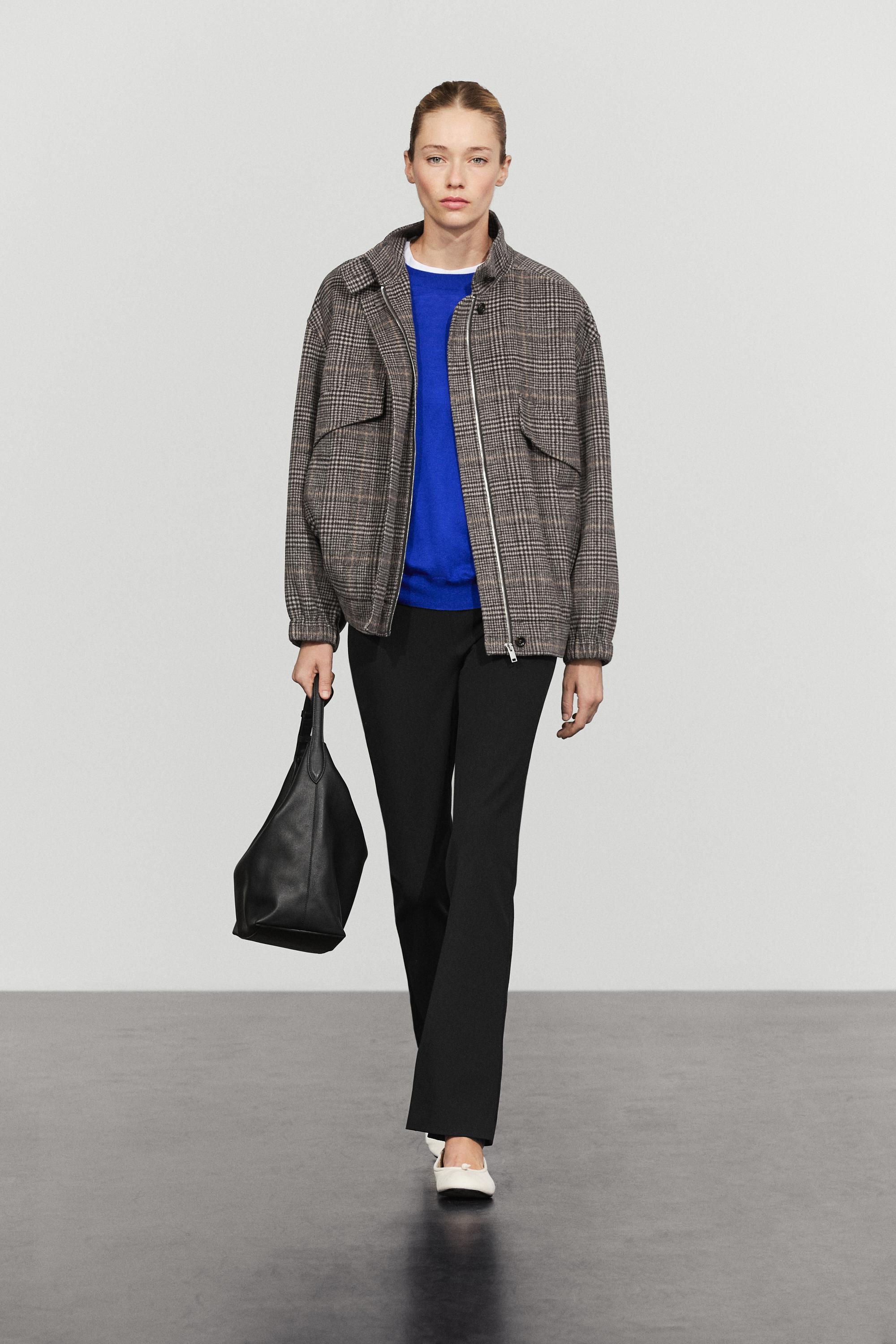 Plaid bomber jacket Black